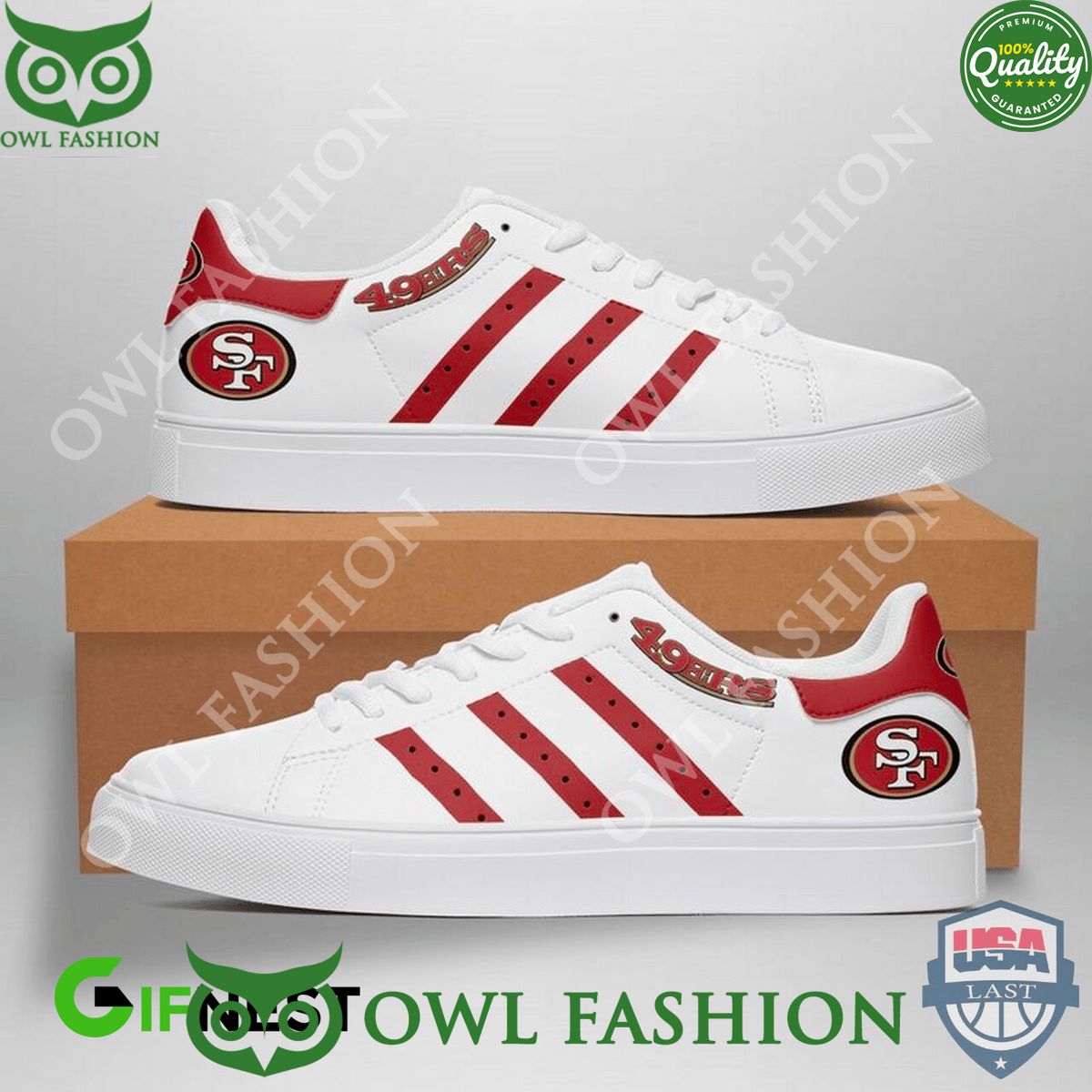 SF49 NFC West Red White Stan Smith Shoes