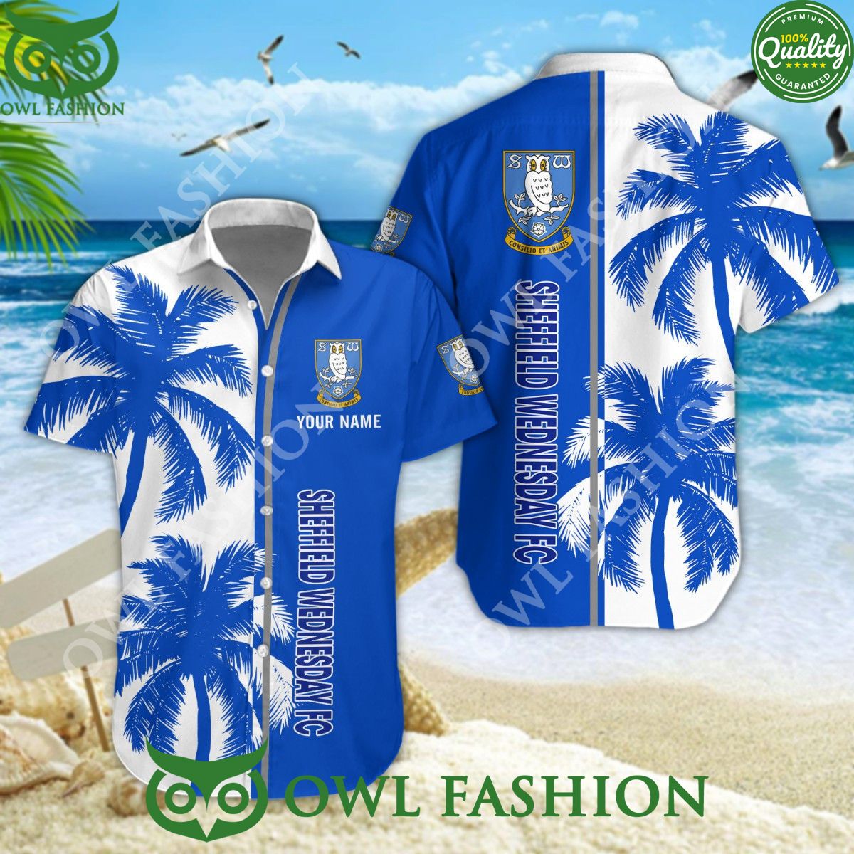 Sheffield Wednesday EFL Custom Coconut Tree Aloha Limited Hawaiian Shirt