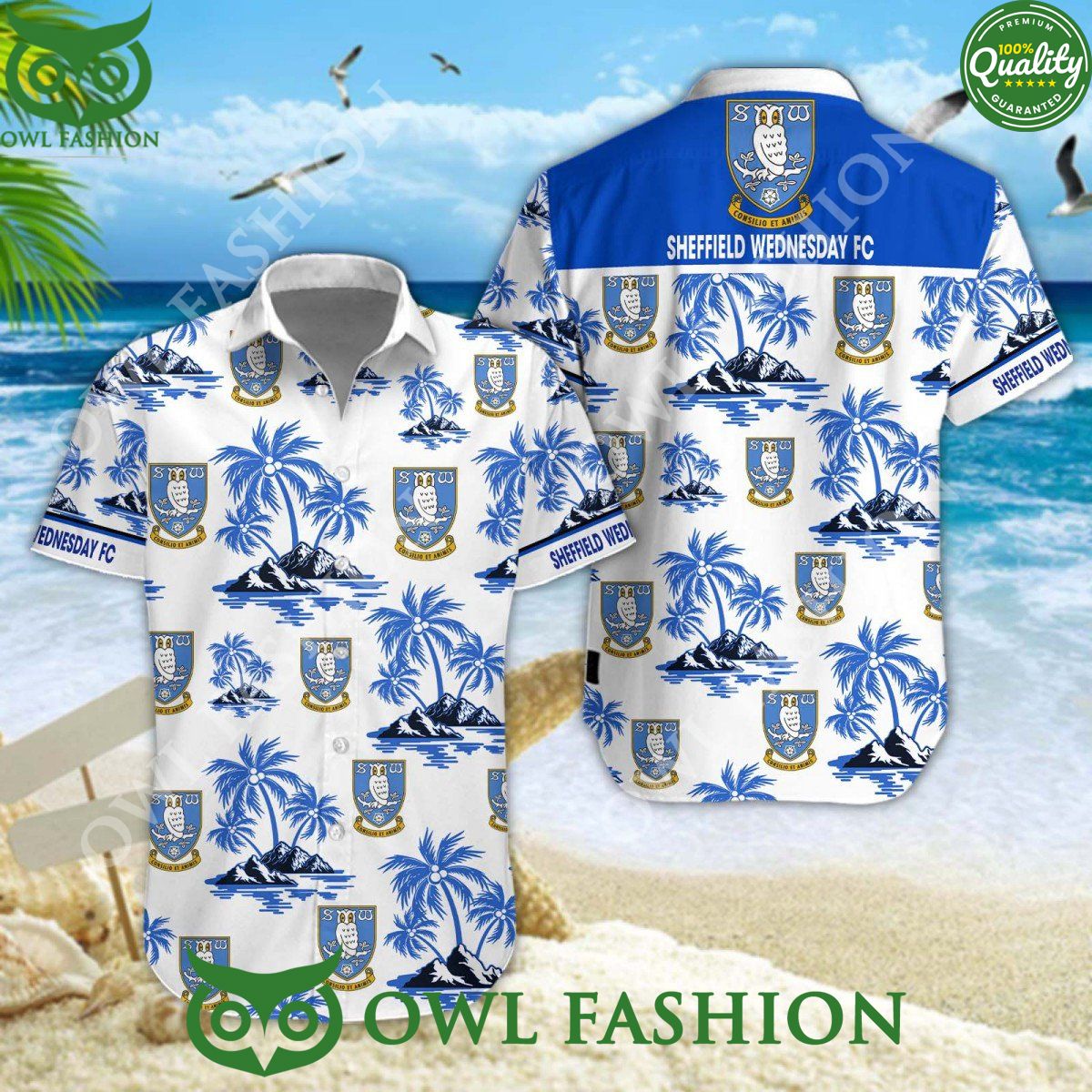 Sheffield Wednesday EFL Football Team Limited Island Coconut Hawaiian Shirt