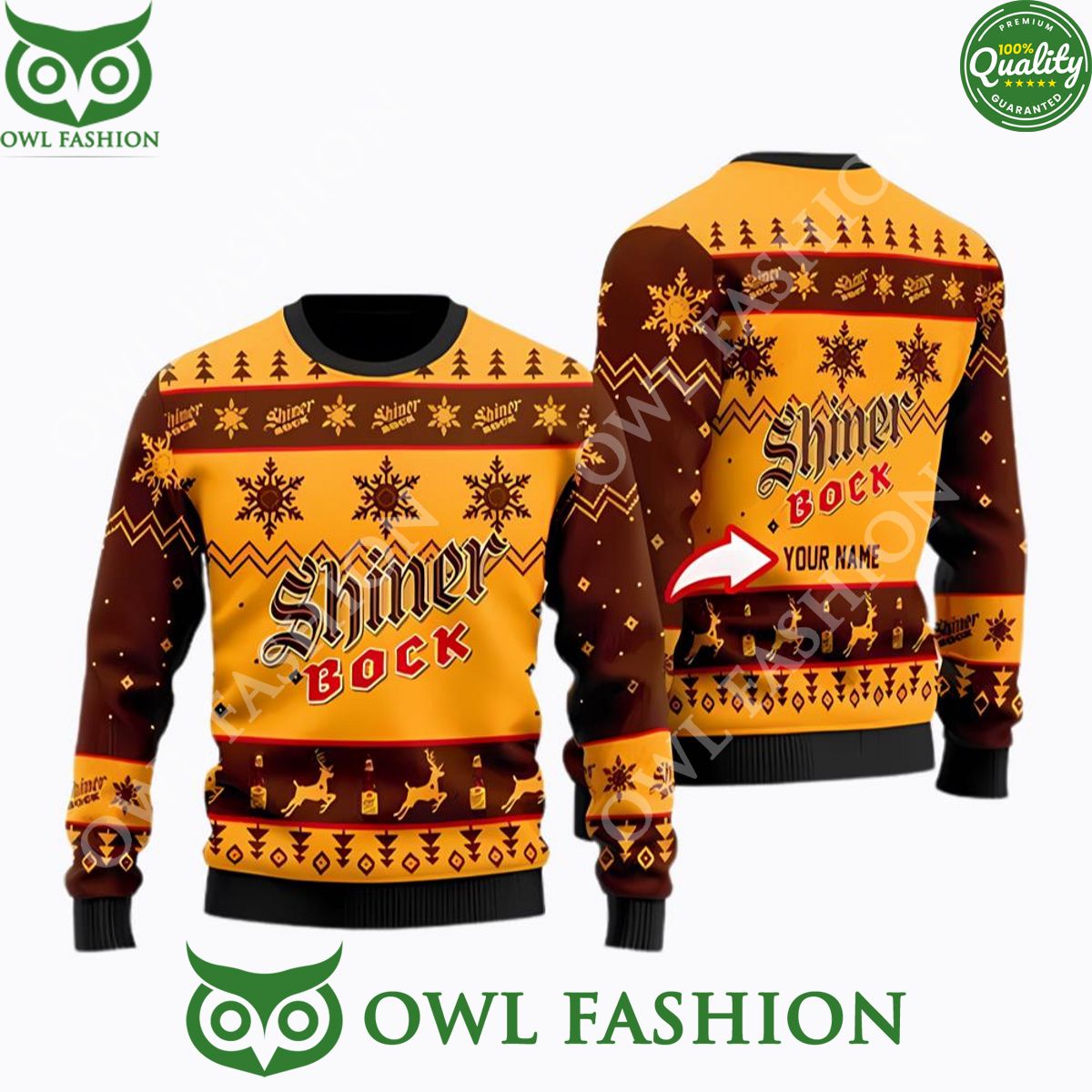 Shiner Bock Beer Personalized Christmas Sweater Jumpers