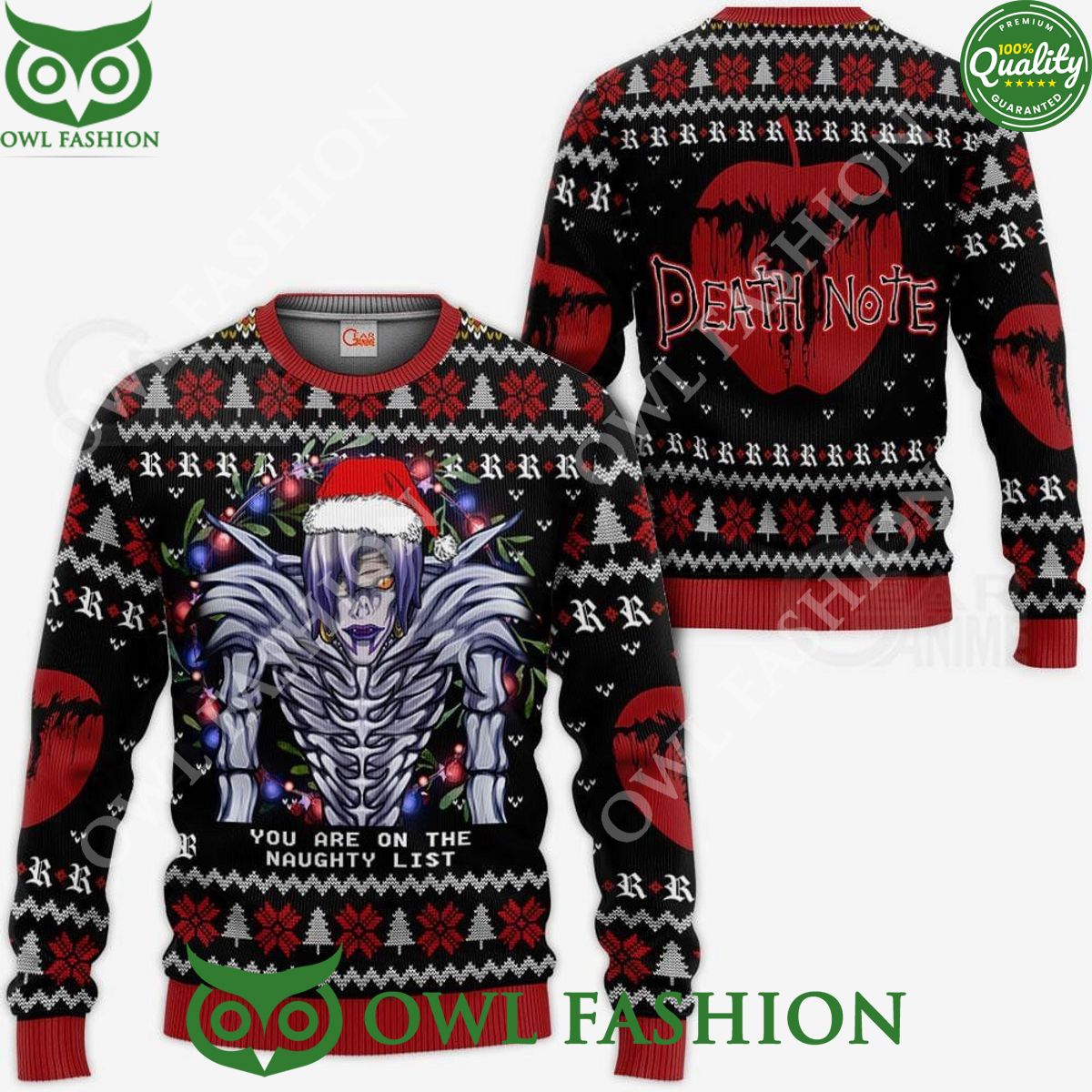 Shinigami Rem Ugly Christmas Sweater Dnote Xmas Gift Death Note Jumper
