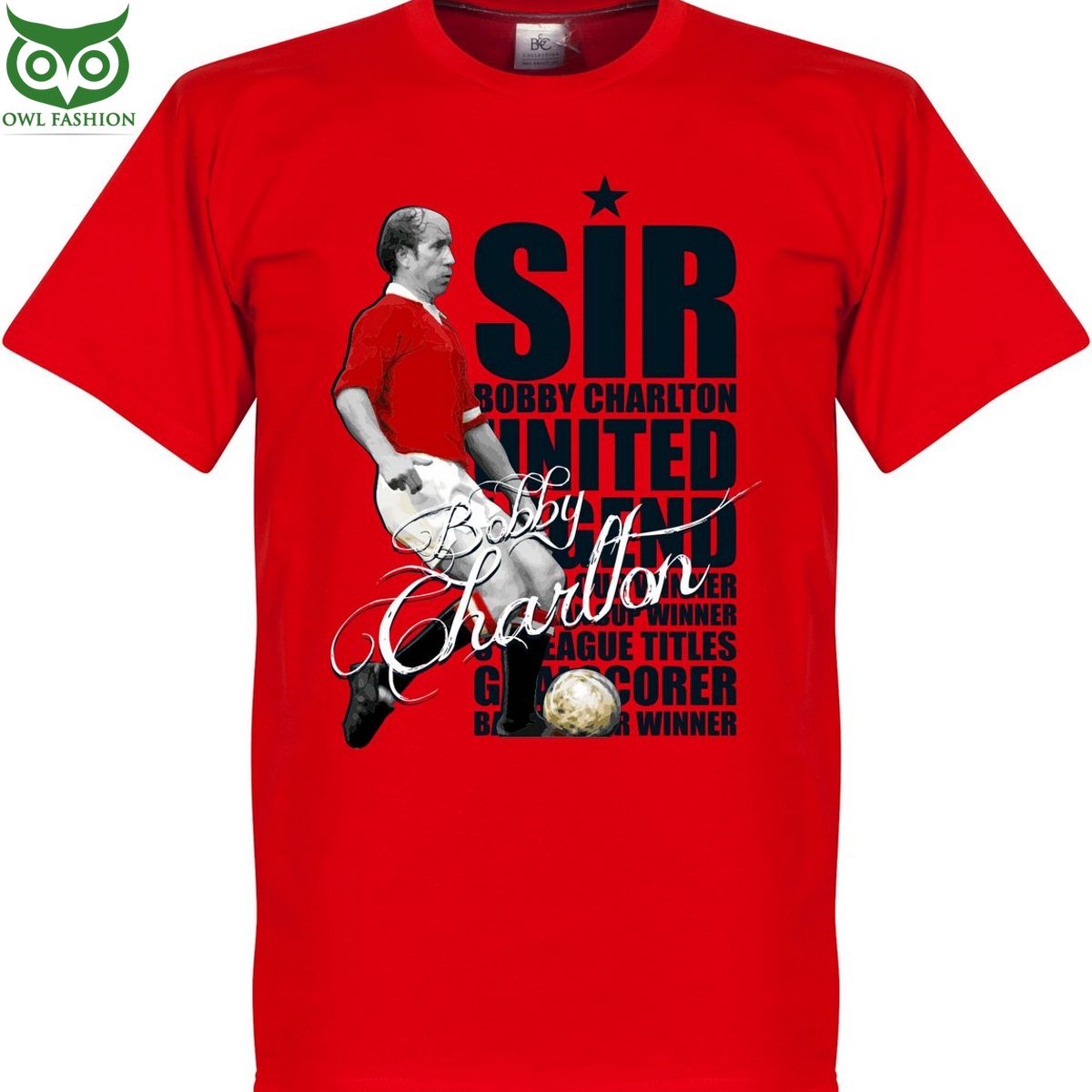 Sir Bobby Charlton Legend of Manchester United 2D T-shirt