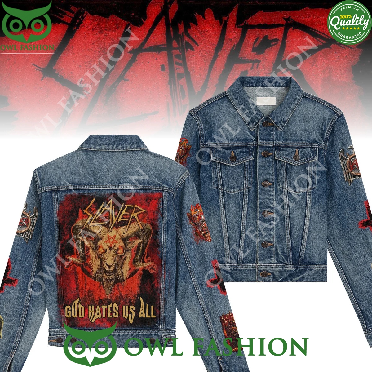 Slayer God Hates Us All Metal Band Denim Jacket