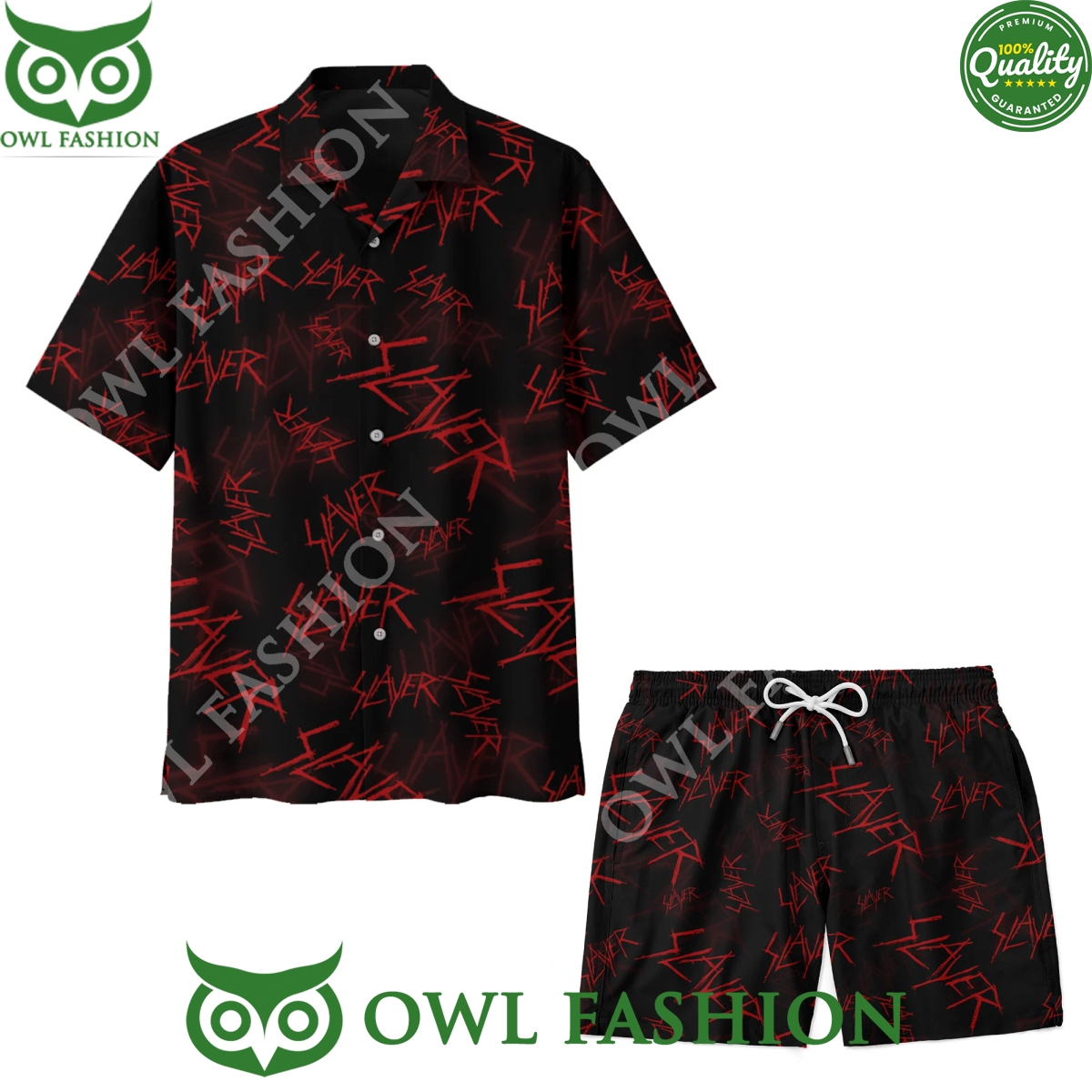 Slayer Red Rock Band Hawaiian shirt and short