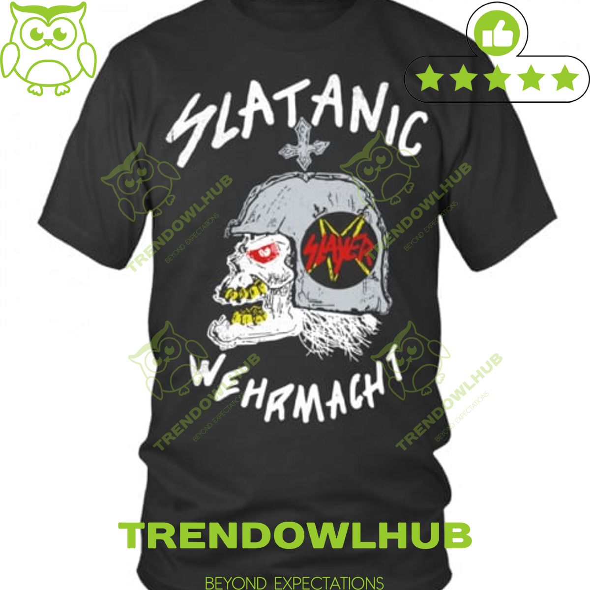 Slayer Slatanic World Tour 85 Wehrmacht Skull t shirt