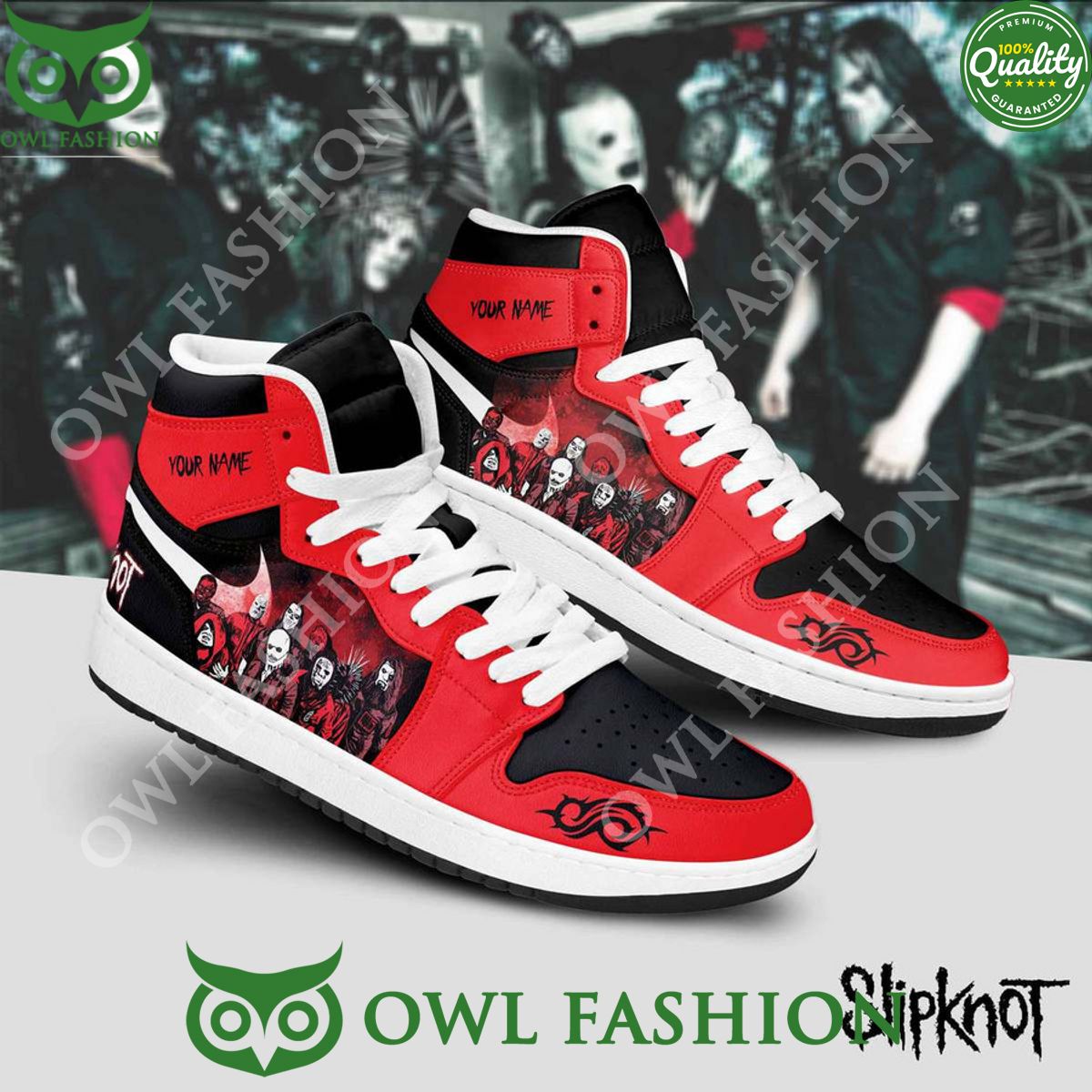 Slipknot 1999 Horror Custom Name Air Jordan High Top Sneaker Boot