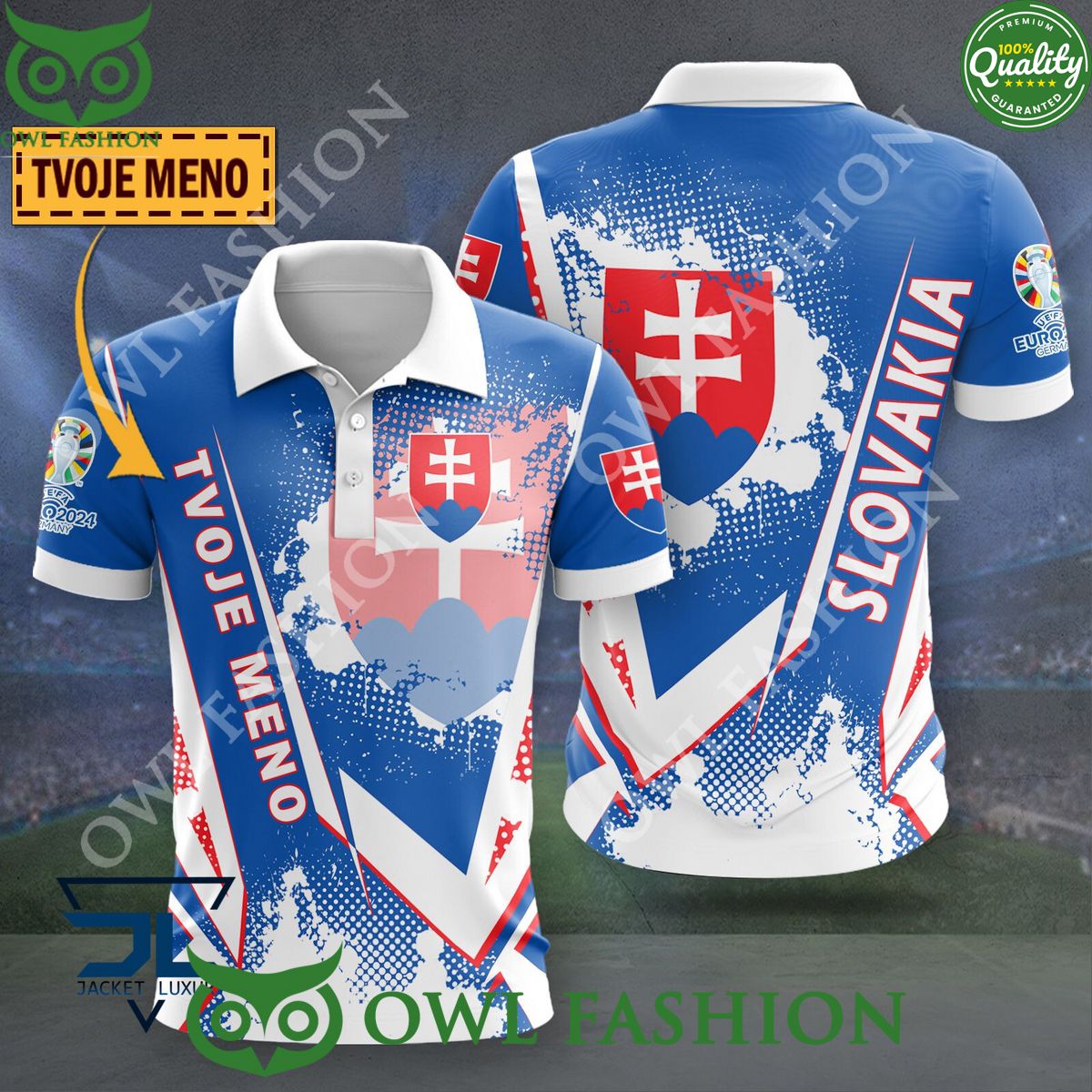 Slovakia National Football Team Euro Customized 3D Polo shirt