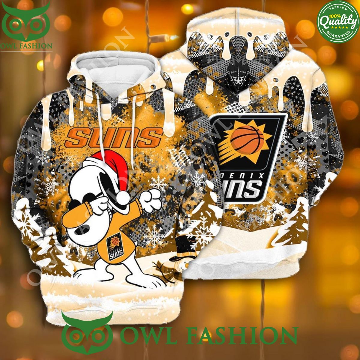 Snoopy Phoenix Suns Dabbing The Peanuts Sports NBA Christmas AOP 3D Hoodie