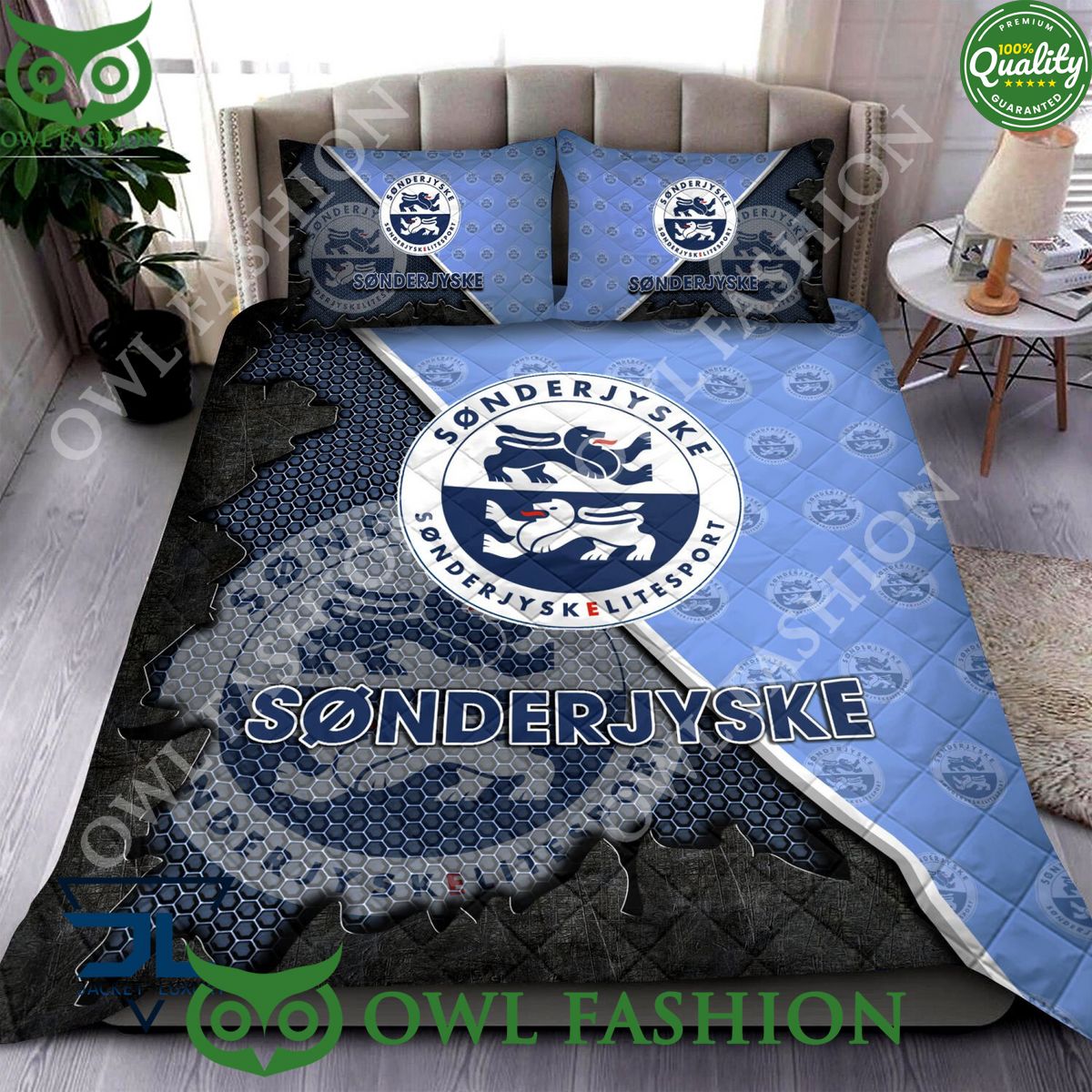 SønderjyskE Superliga Quilt Broken Bedding Set