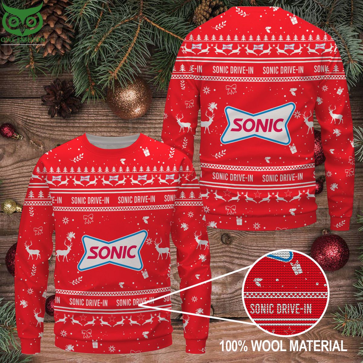 Sonic drive-in Premium Ugly Christmas Sweater