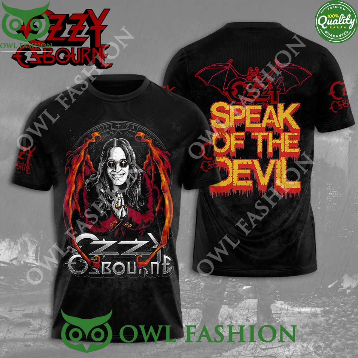 Speak Of The Devil Rock Ozzy Osbourne 3D Tshirt Hoodie