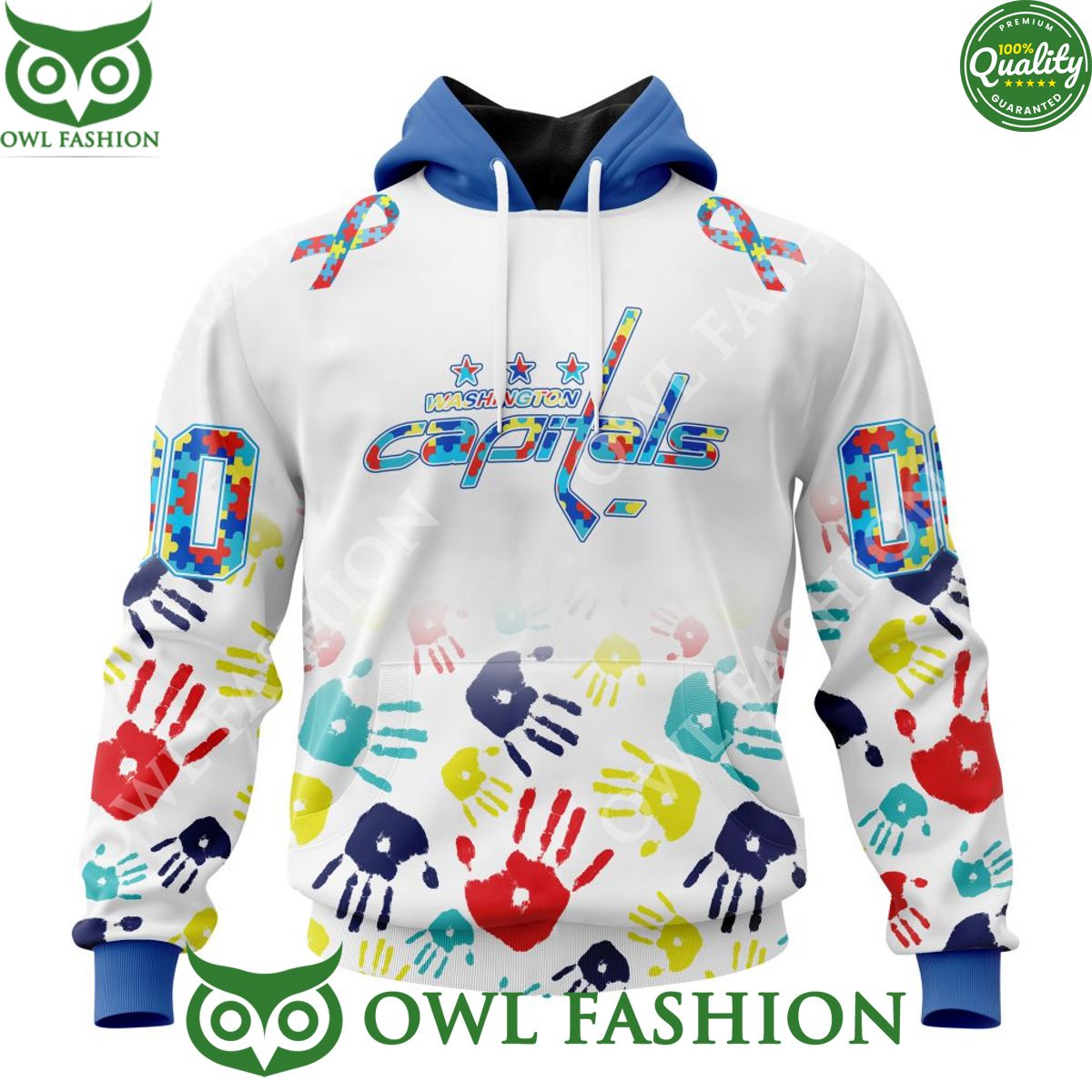 Special Autism Awareness NHL Washington Capitals hoodie shirt Custom Name and number