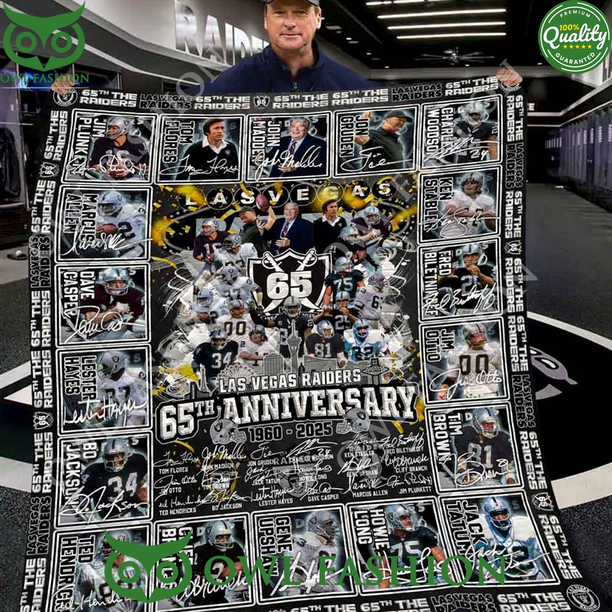 Special The Raiders 65th Anniversary 1960-2025 Quilt Fleece Blanket