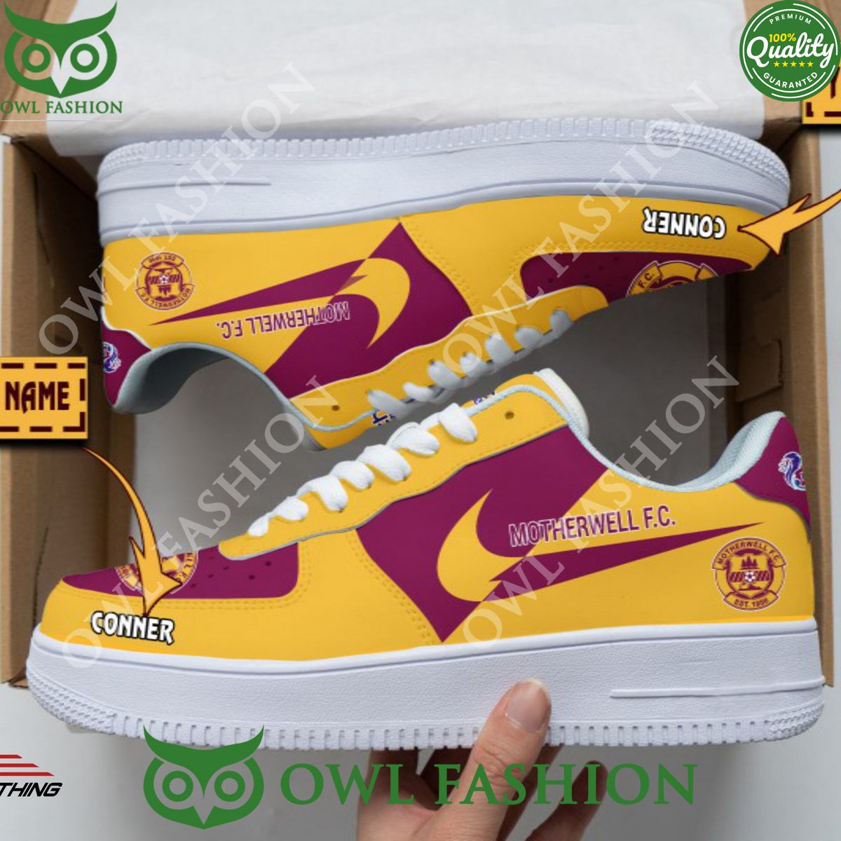 SPFL Motherwell F.C. Air Force 1 NAF Shoes