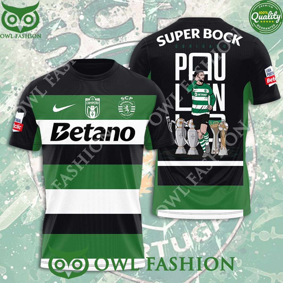 Sporting CP x Obrigado Paulinho Super Bock 4 cups t shirt