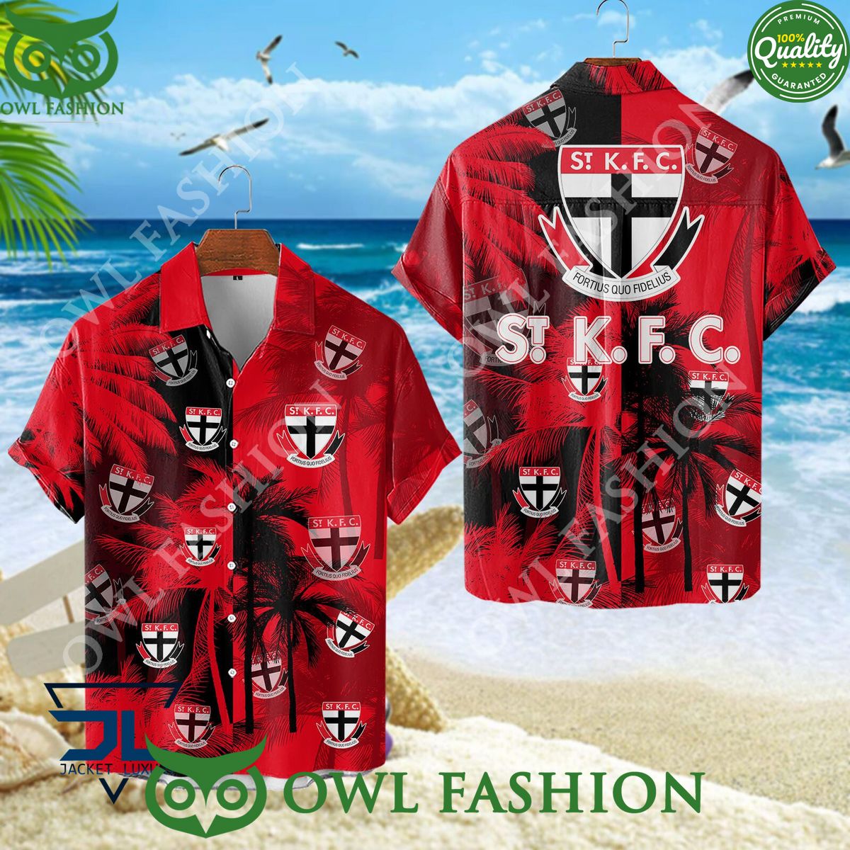 St Kilda Football Club AFL Australian Hawaiian shirt and short