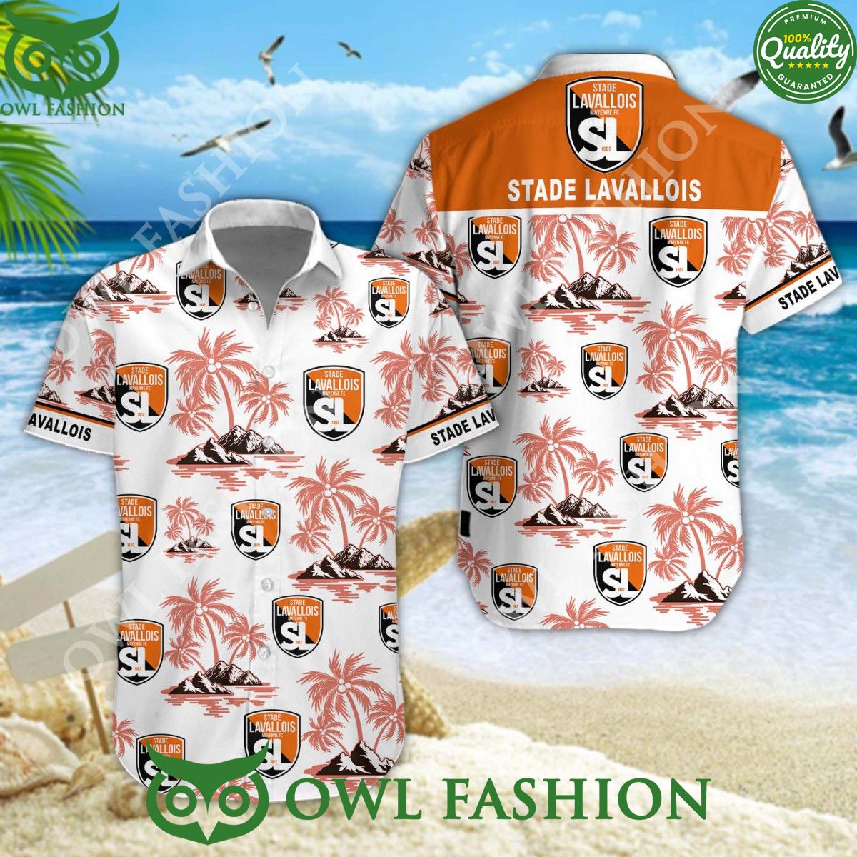 Stade Lavallois Coconut Island Limited Ligue 1 Hawaiian Shirt