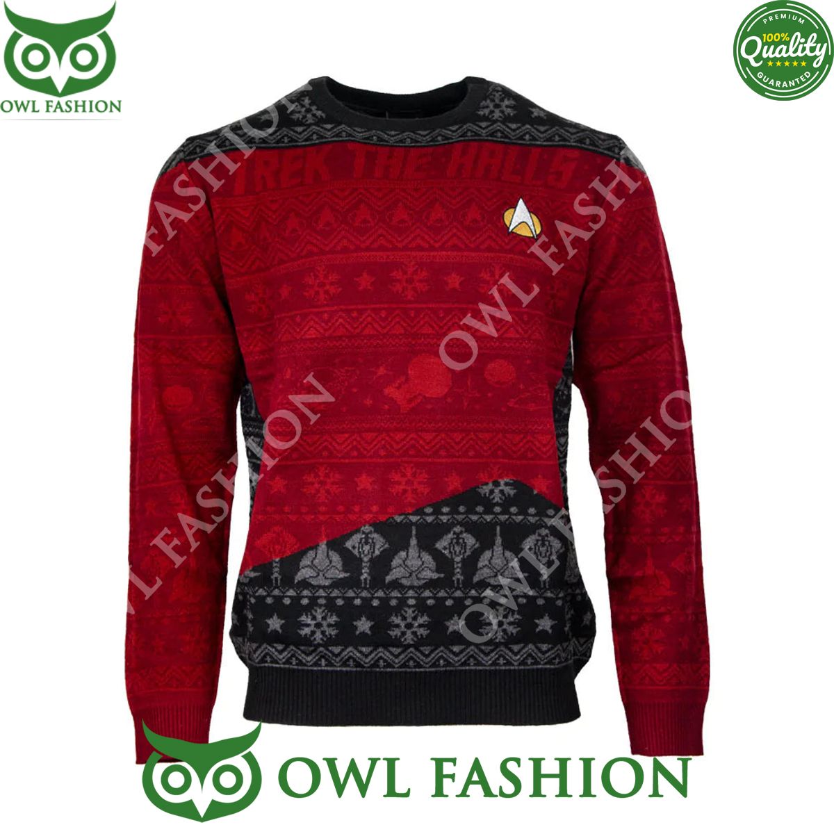 Star Trek Red Ugly Christmas Sweater Jumper