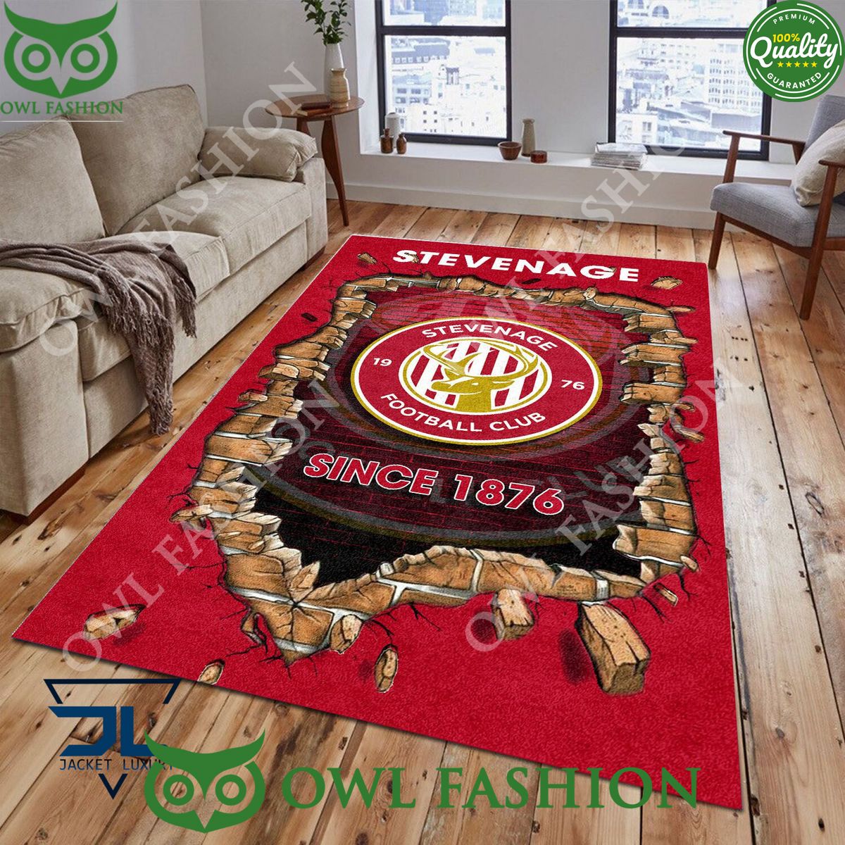 Stevenage Football Club 1839 League Two Living Room Rug Carpet