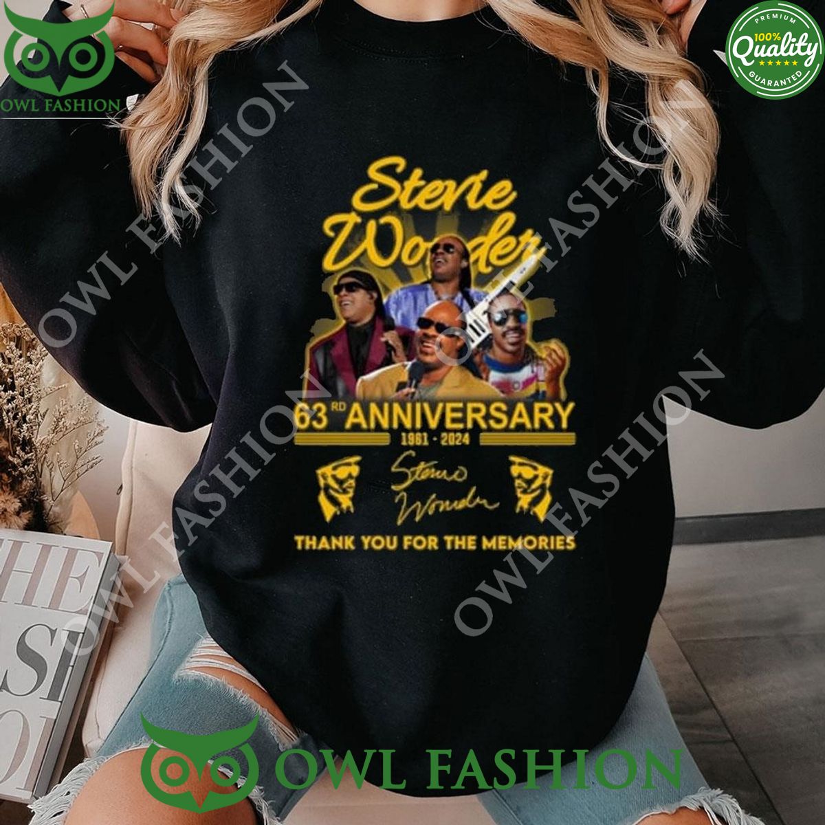 Stevie Wonder 63rd Anniversary 1961-2024 Memories T-shirt Hoodie