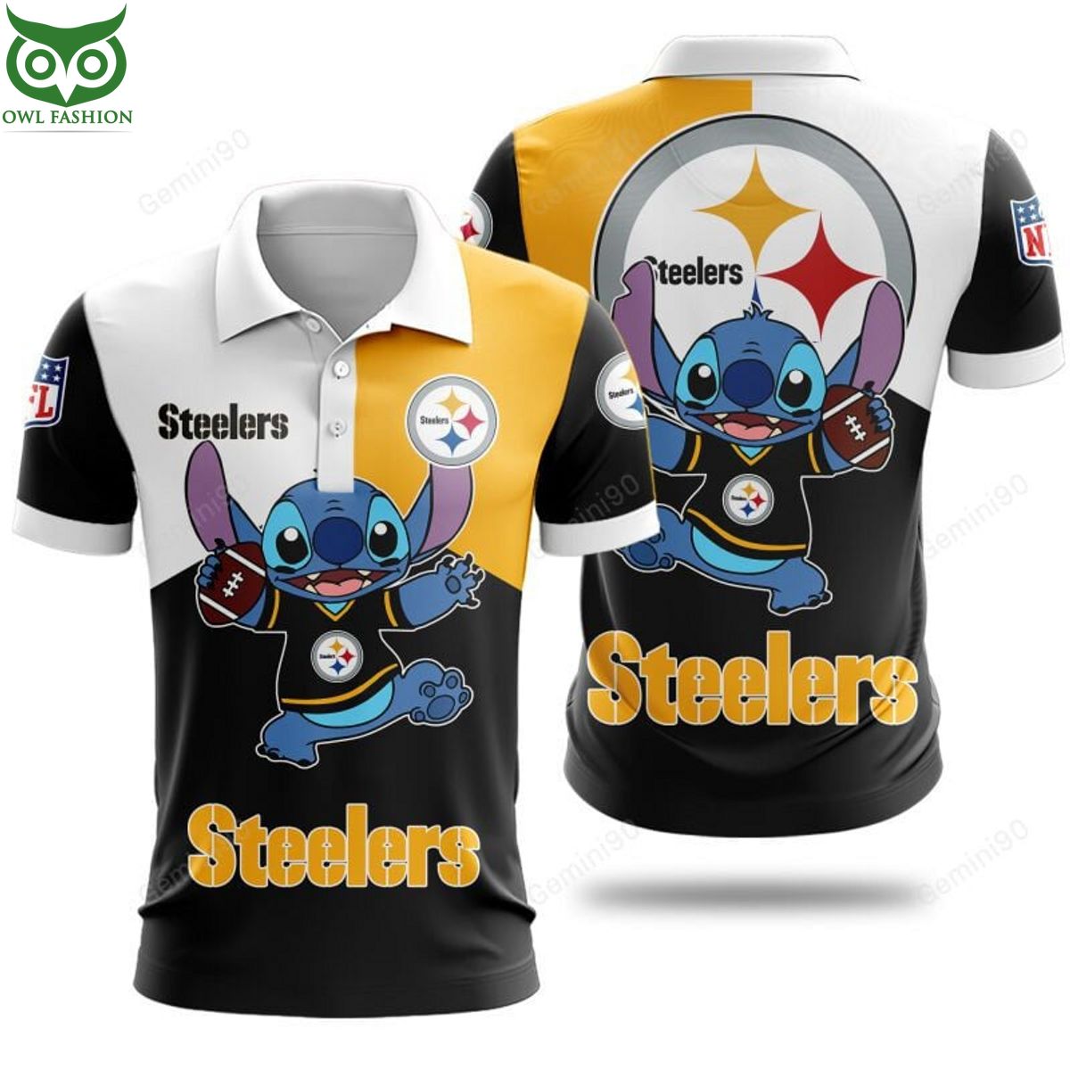 Stitch Favourite NFL Pittsburgh Steelers 3D shirt hoodie polo