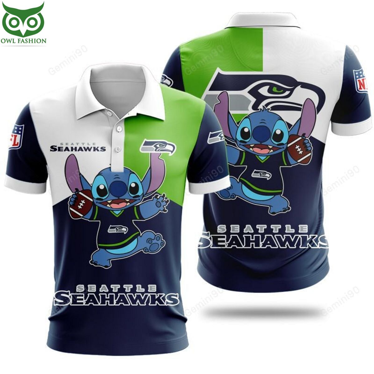 Stitch Favourite NFL Seattle Seahawks 3D shirt hoodie polo