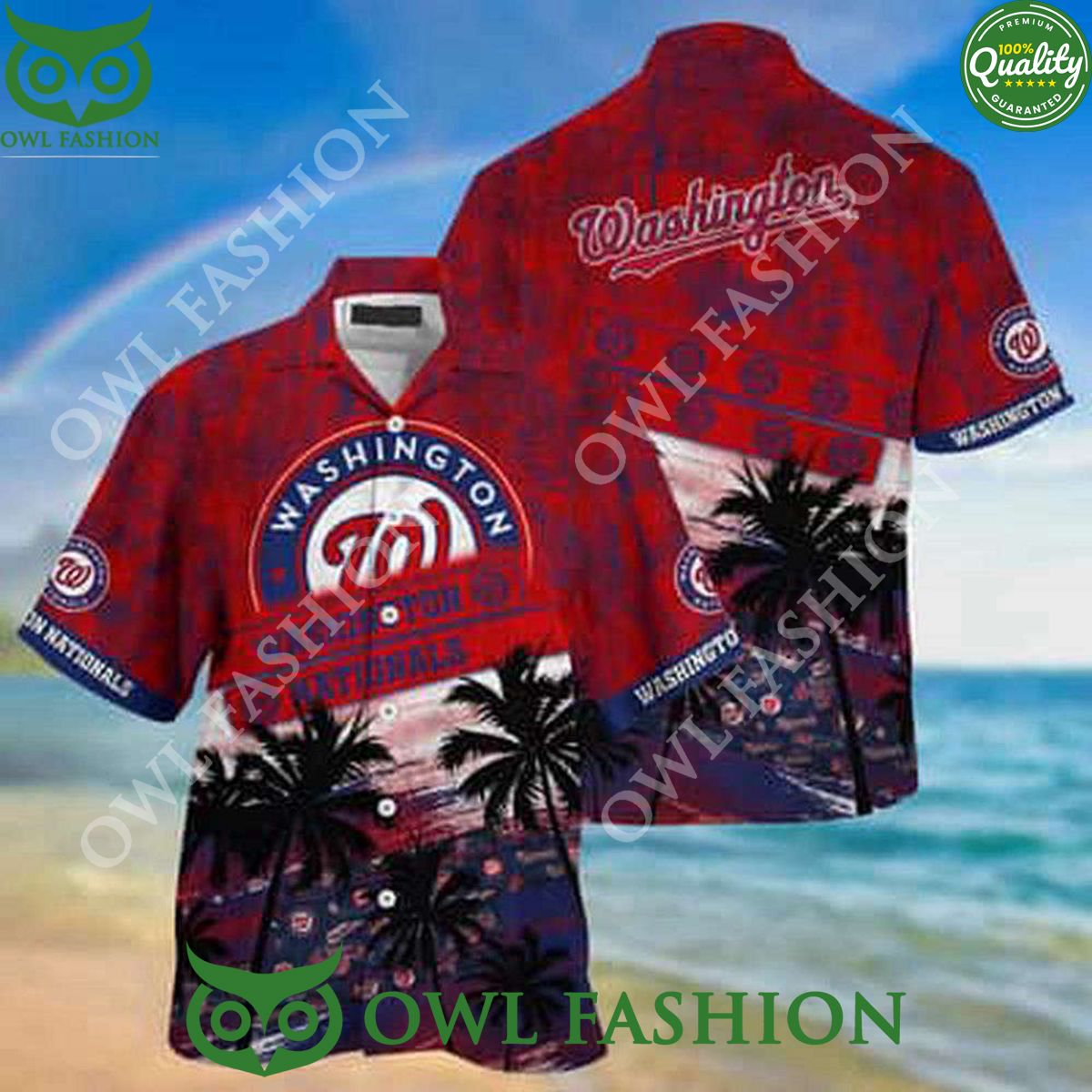 Summer Aloha Washington Nationals Hawaiian Shirt Palm Tree MLB Hawaii Shirt