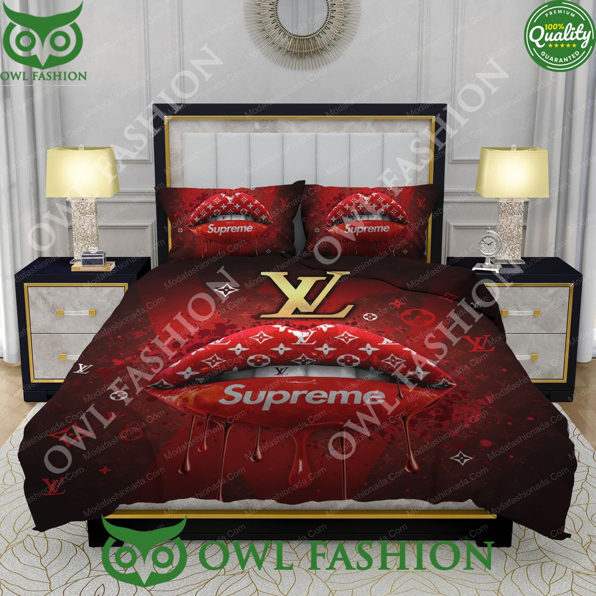 Supreme Luxury Louis Vuitton Logo Bedding Sets