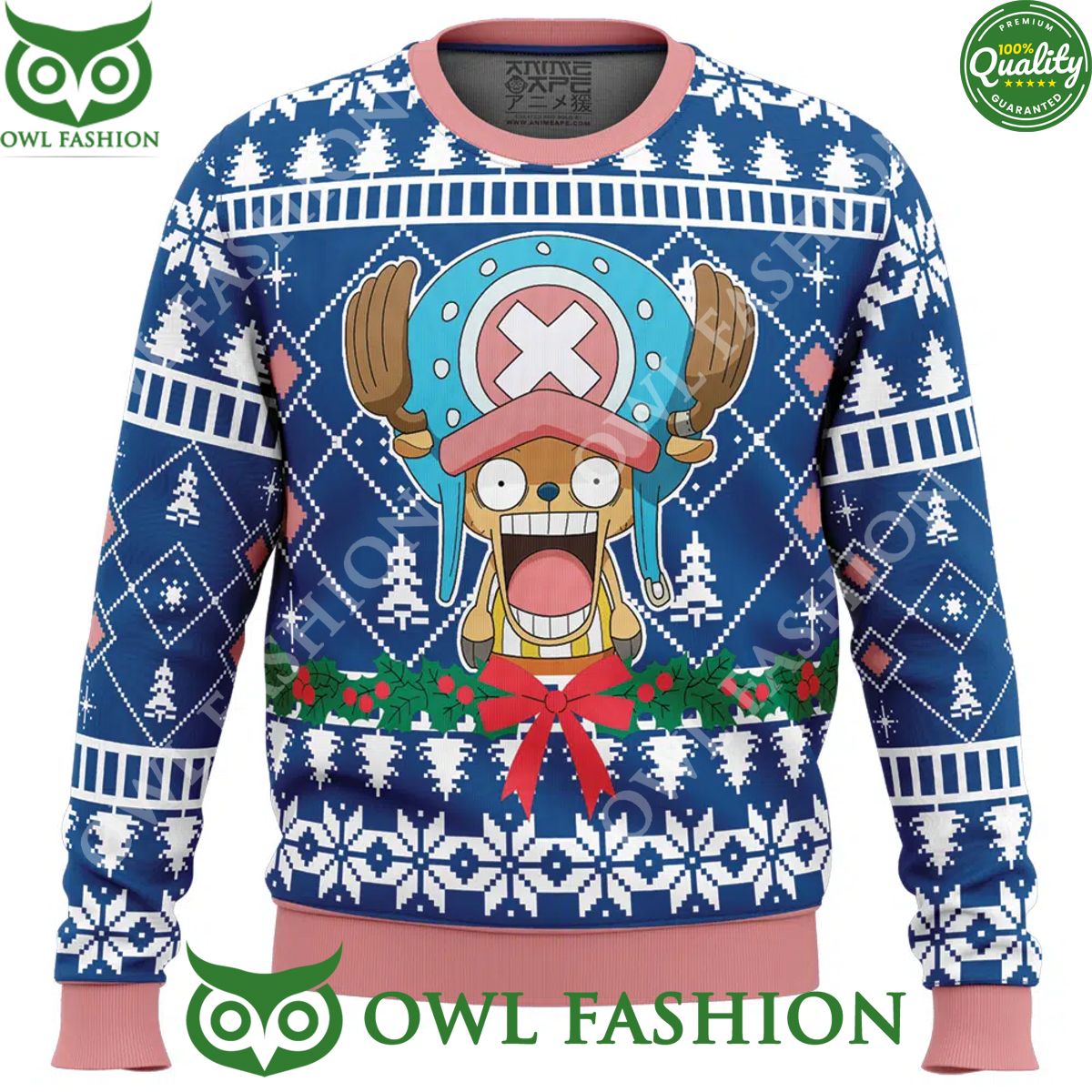 Surprised Tony Tony Chopper One Piece Ugly Christmas Sweater Jumper