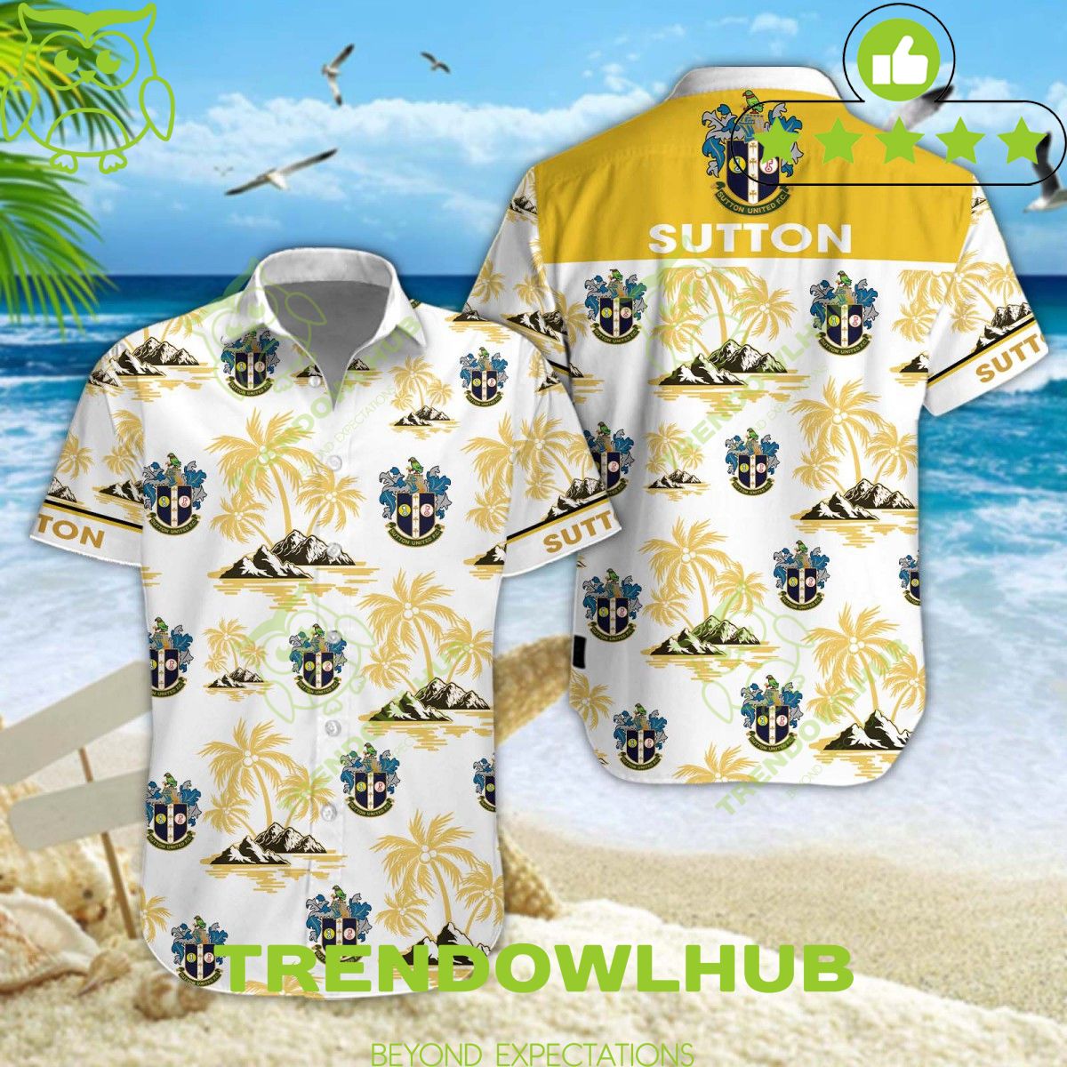 Sutton United EFL Championship League Two Hawaiian shirt shorts