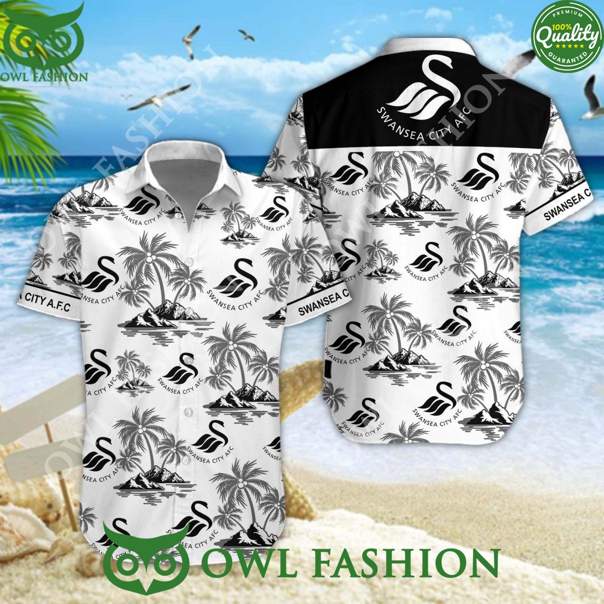 Swansea City EFL Championship Hawaiian Shirt Beach Vibe