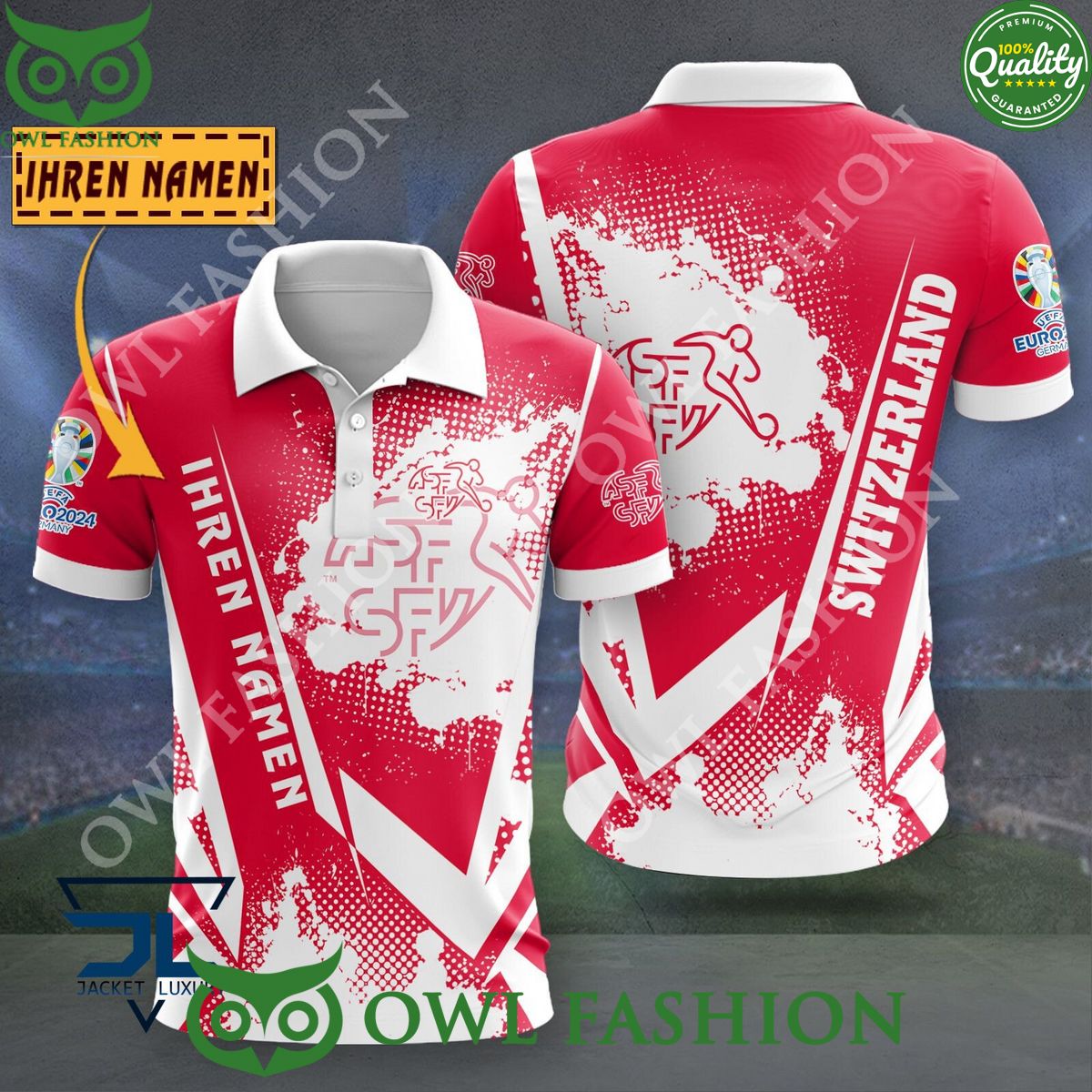 Switzerland National Football Team Euro Customized 3D Polo shirt