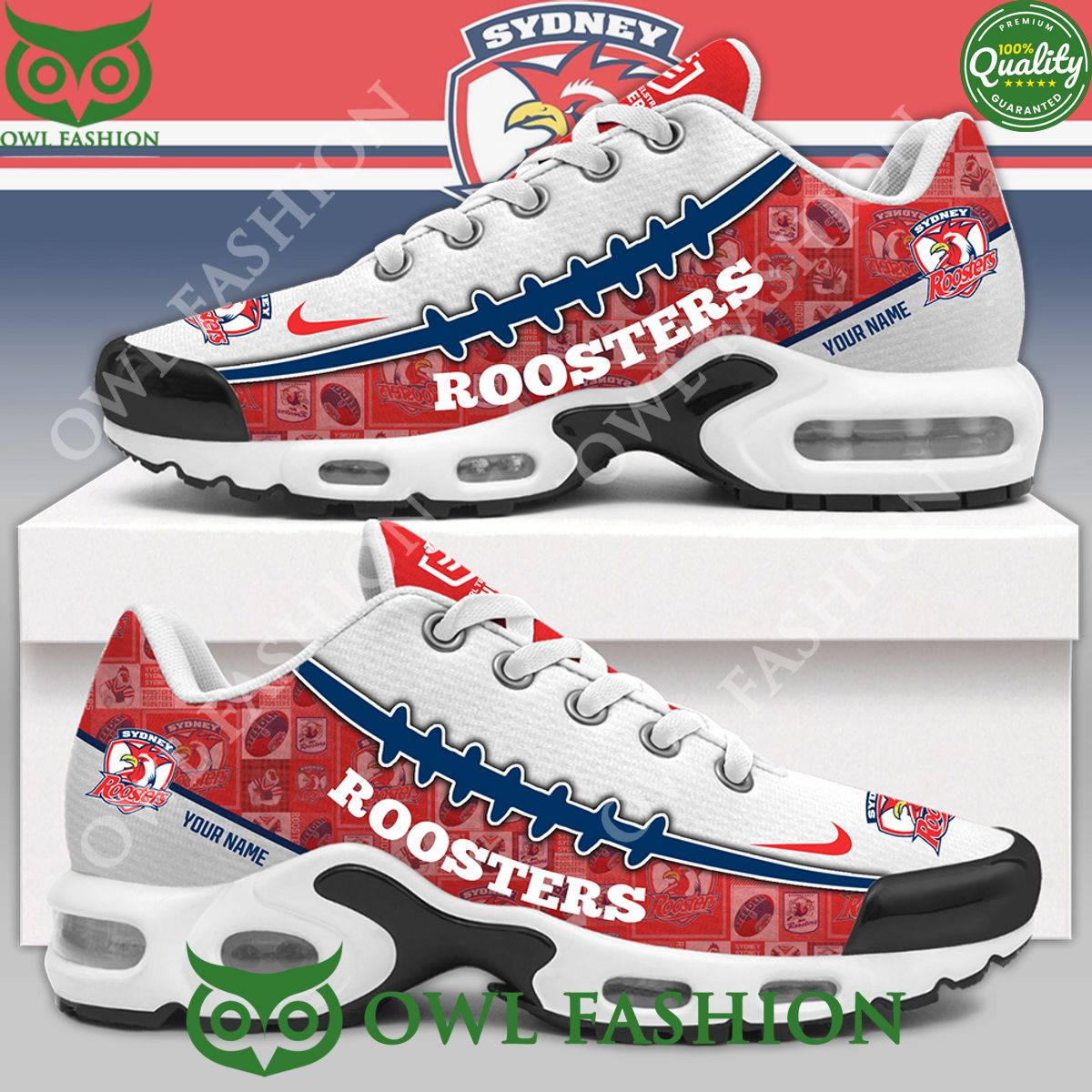 Sydney Roosters NRL Custom name Logos Air Max Limited Shoes