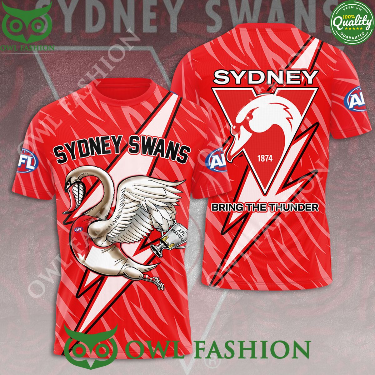 Sydney Swans 1874 Bring The Thunder Red 3D t Shirt