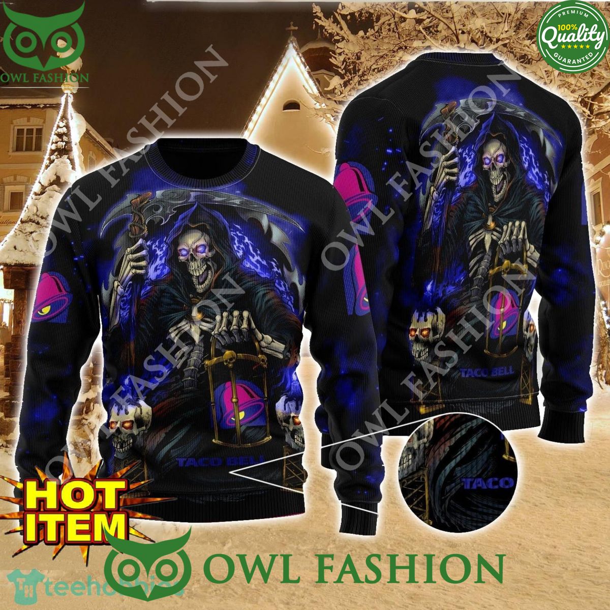 Taco Bell Death Halloween AOP 3D Sweater