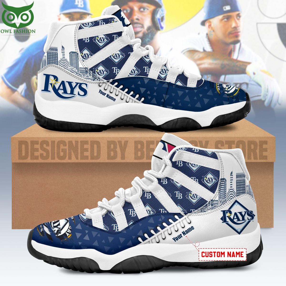 Tampa Bay Rays Custom Shoes Limited Edition AJ 11 MLB Air Jordan