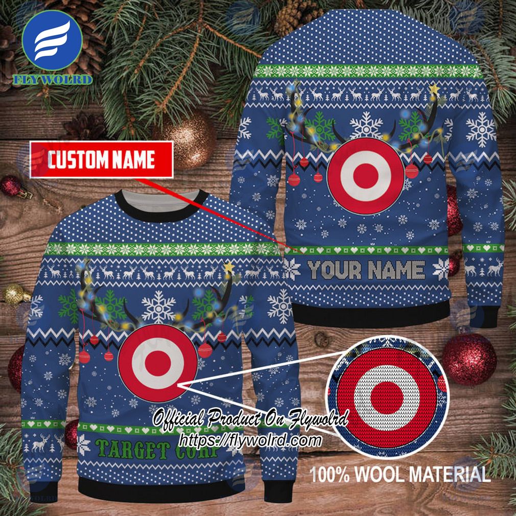 Target Corp Logo Custom Name Ugly Christmas Sweater