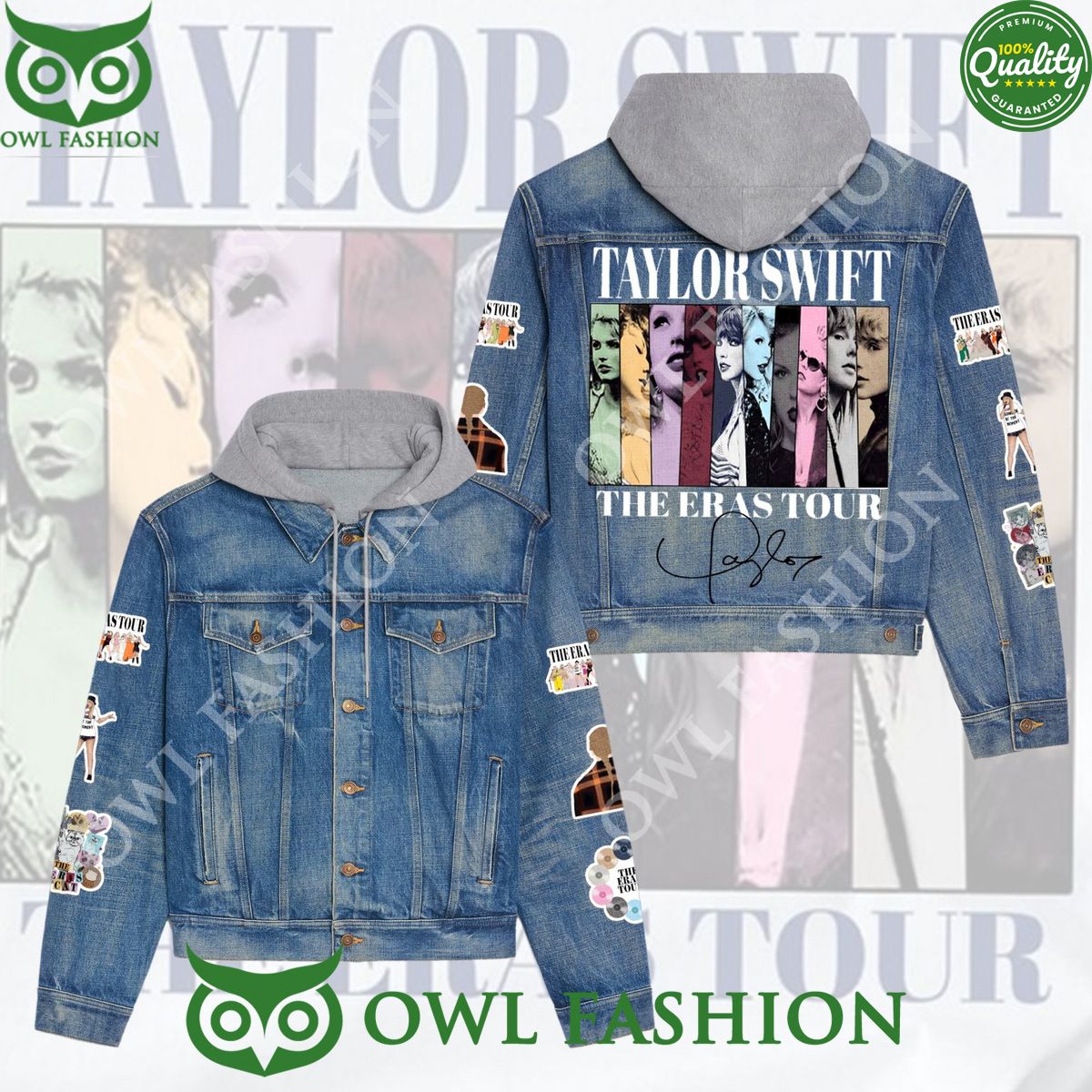Taylor Swift The Eras Tour 2D Jean Denim hooded Jacket