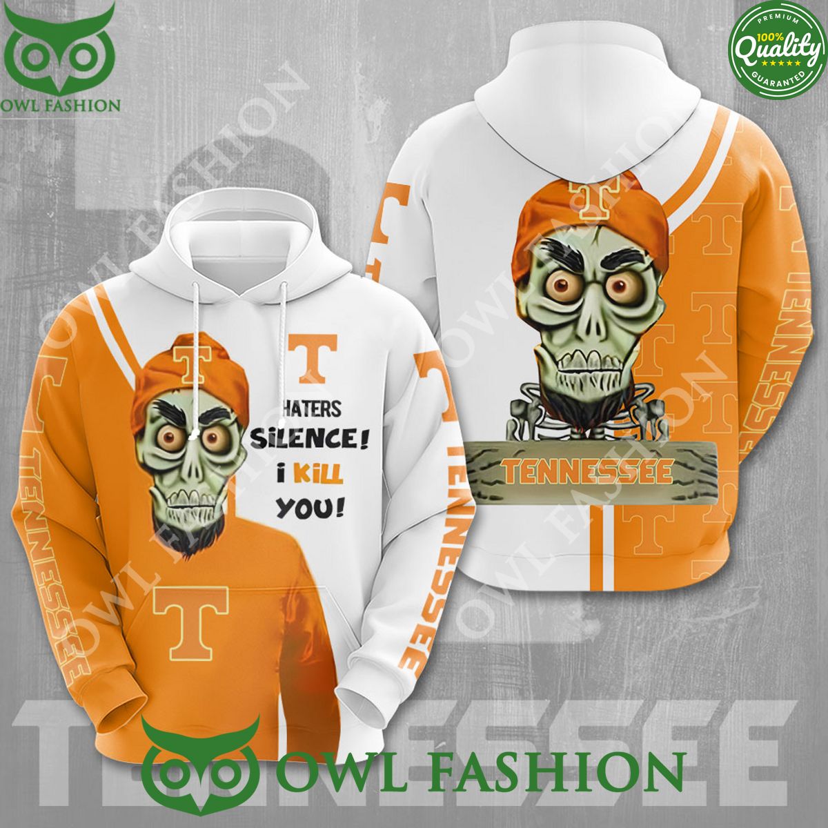 Tennessee Volunteers FC Haters Silence I kill you skull 3D Hoodie