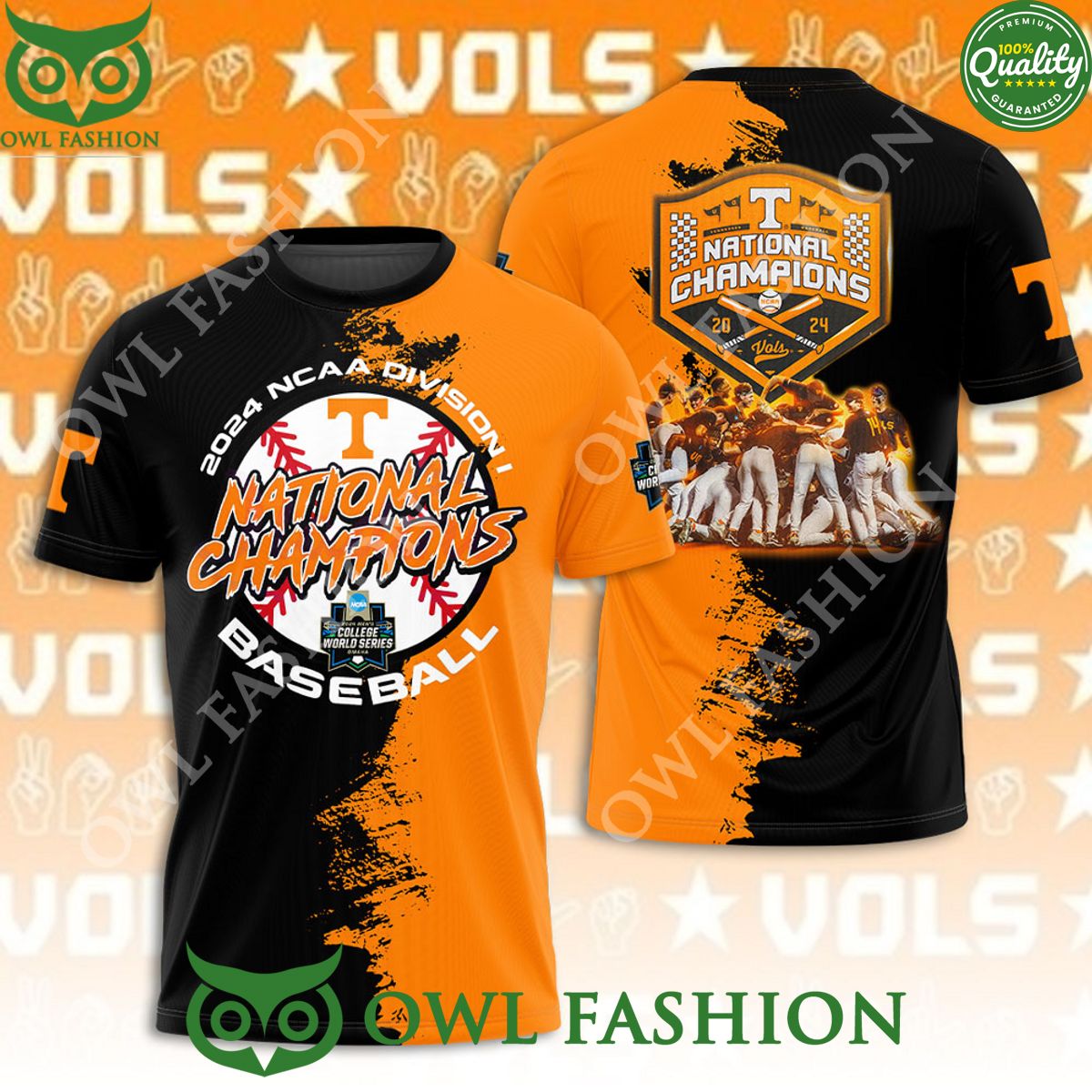 Tennessee Volunteers National Champions NCAA Baseball 3D Tshirt Hoodie