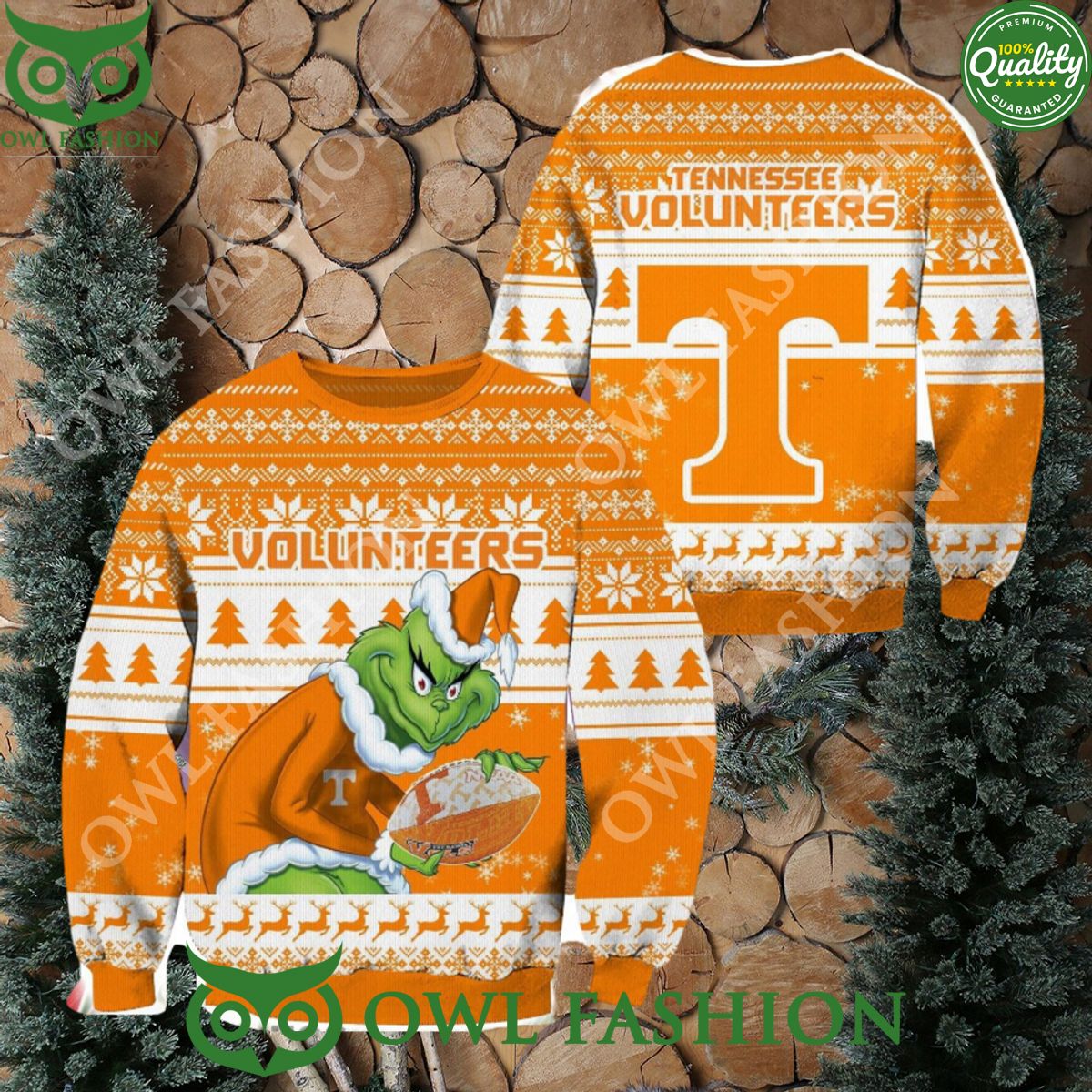 Tennessee Volunteers NCAA Grinch Hug Logo Ugly Christmas Sweater Jumper Special