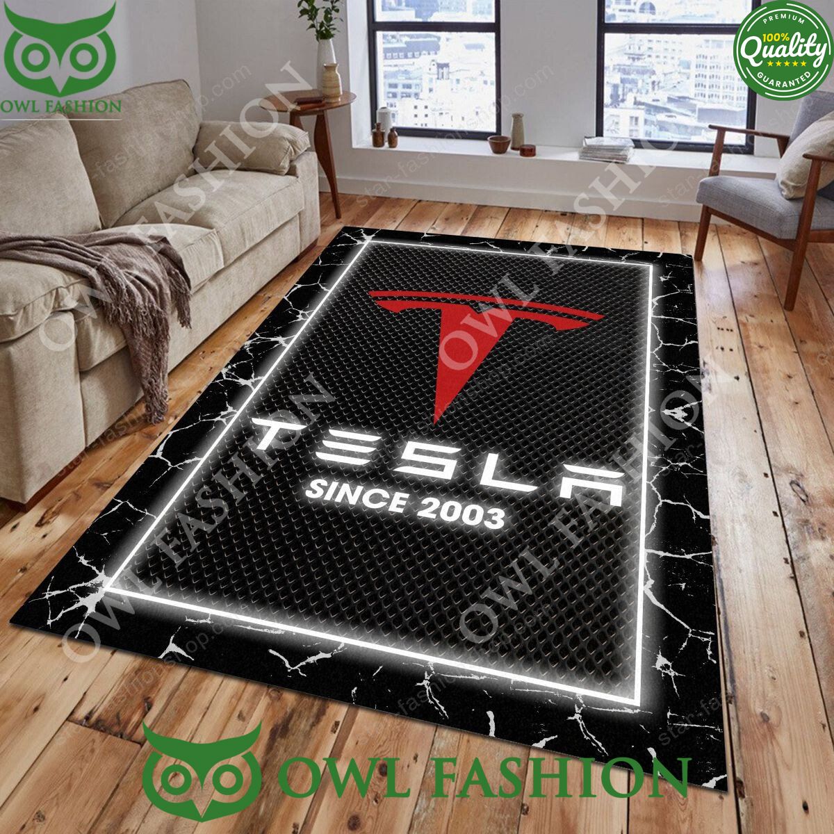 Tesla Rug Carpet Luxury Brand 2024