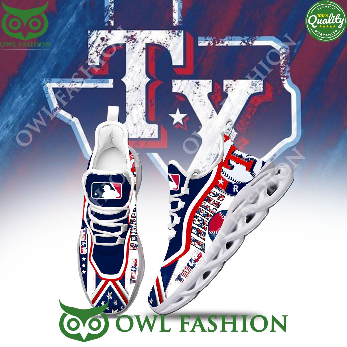 Texas Rangers Baseball MLB Clunky Max soul Shoes limited edition