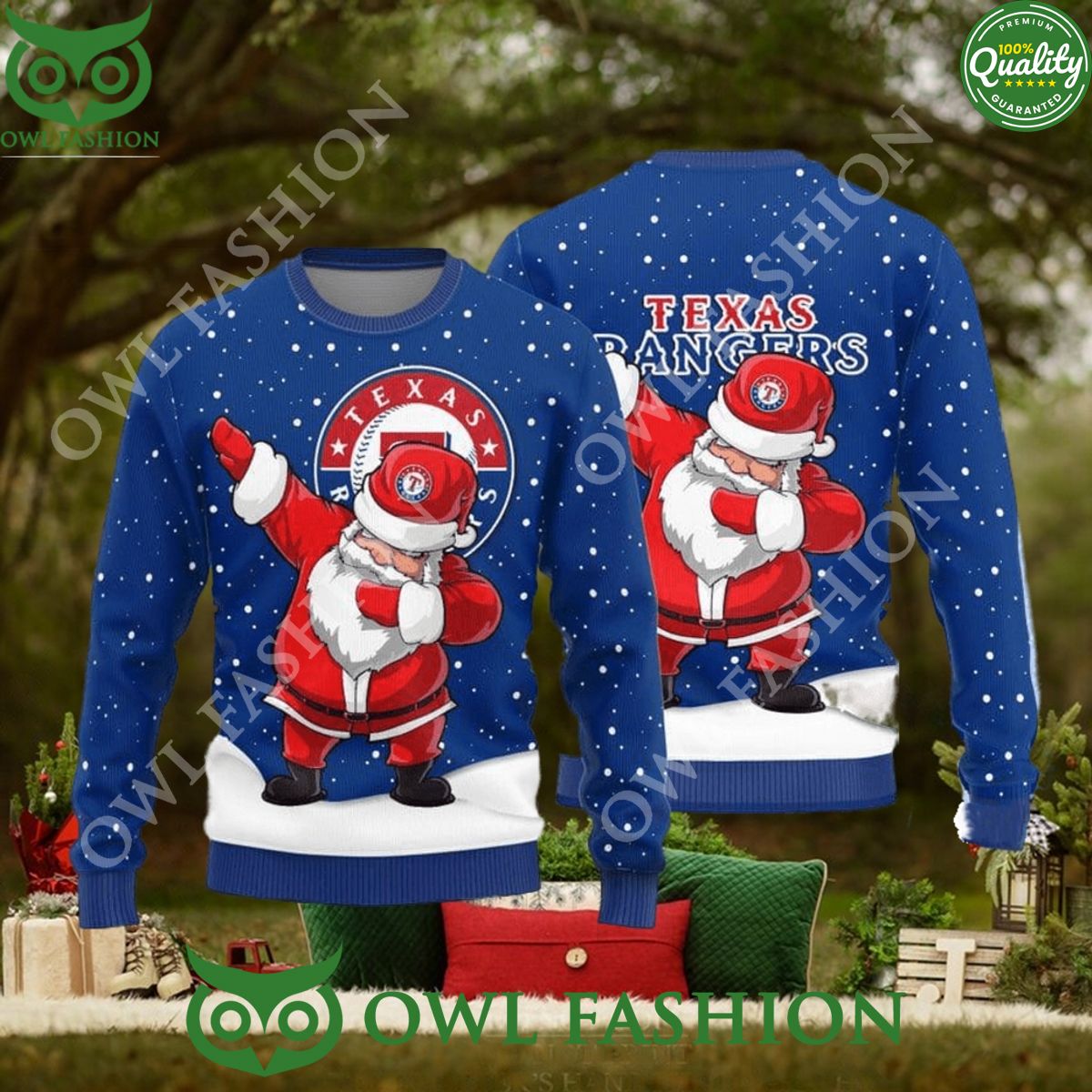 Texas Rangers Dab Santa Ugly Christmas Sweater Jumper