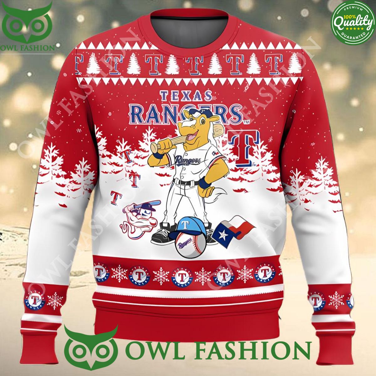 Texas Rangers Ugly Chibi Xmas Sweater Jumper