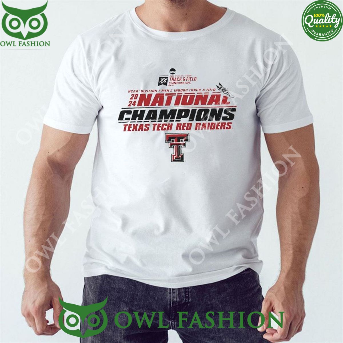 Texas Tech Red Raiders 2024 Ncaa Division I Men's Indoor Track And Field National Champion 2D T-shirt