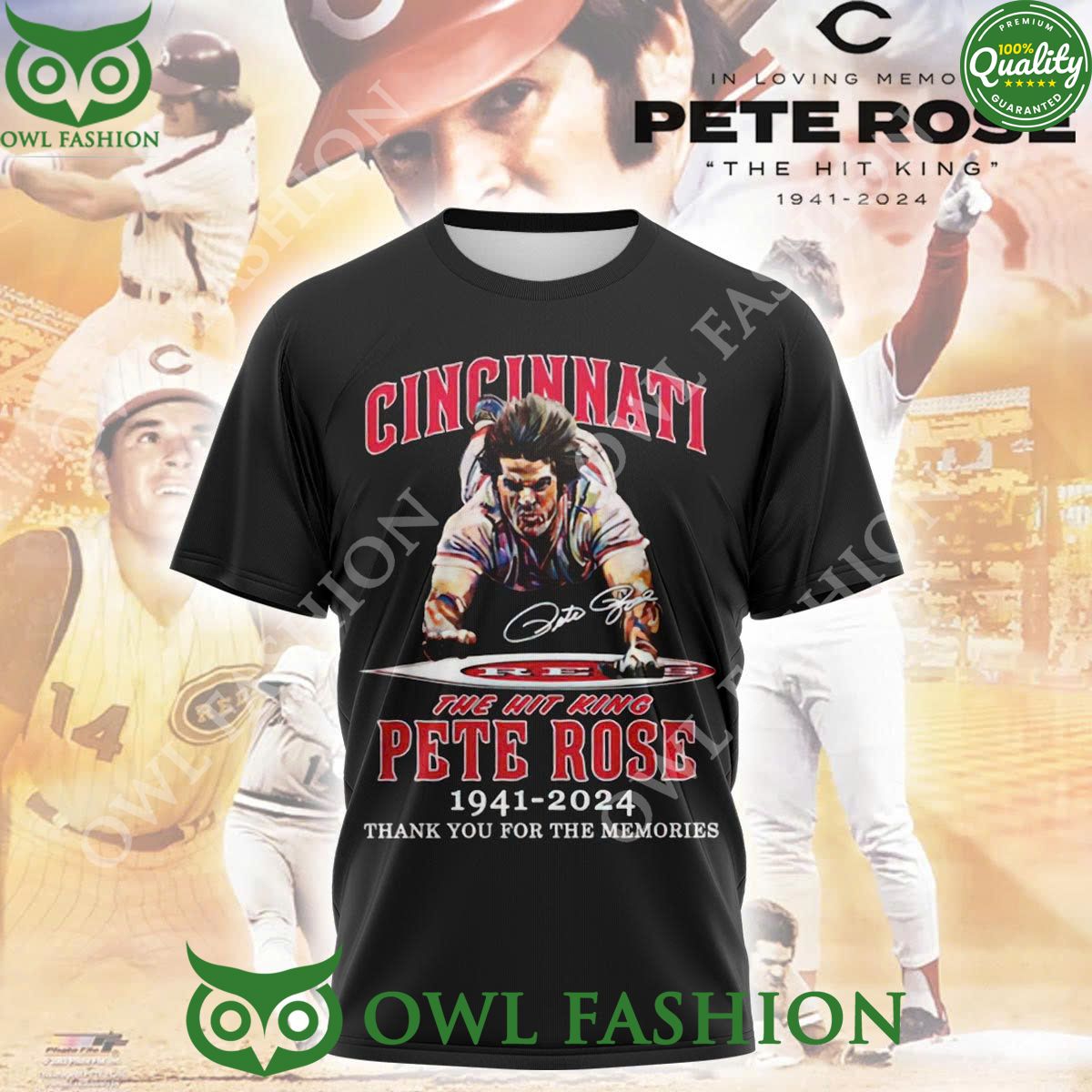 Thank Pete Rose The Hit King Cincinnati 1941 2024 for the memories t shirt