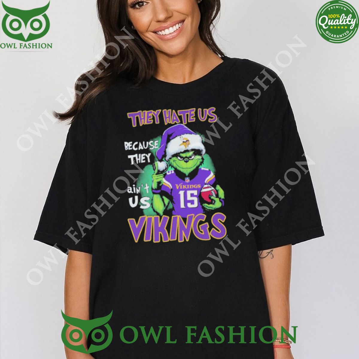 The Grinch Vikings Player The Hate Us Because They Ain’t Us Minnesota Vikings Football Christmas T shirt
