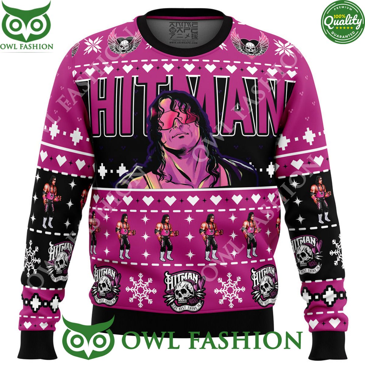 The Hitman Bret Hart Wrestler Ugly Christmas Sweater Jumper