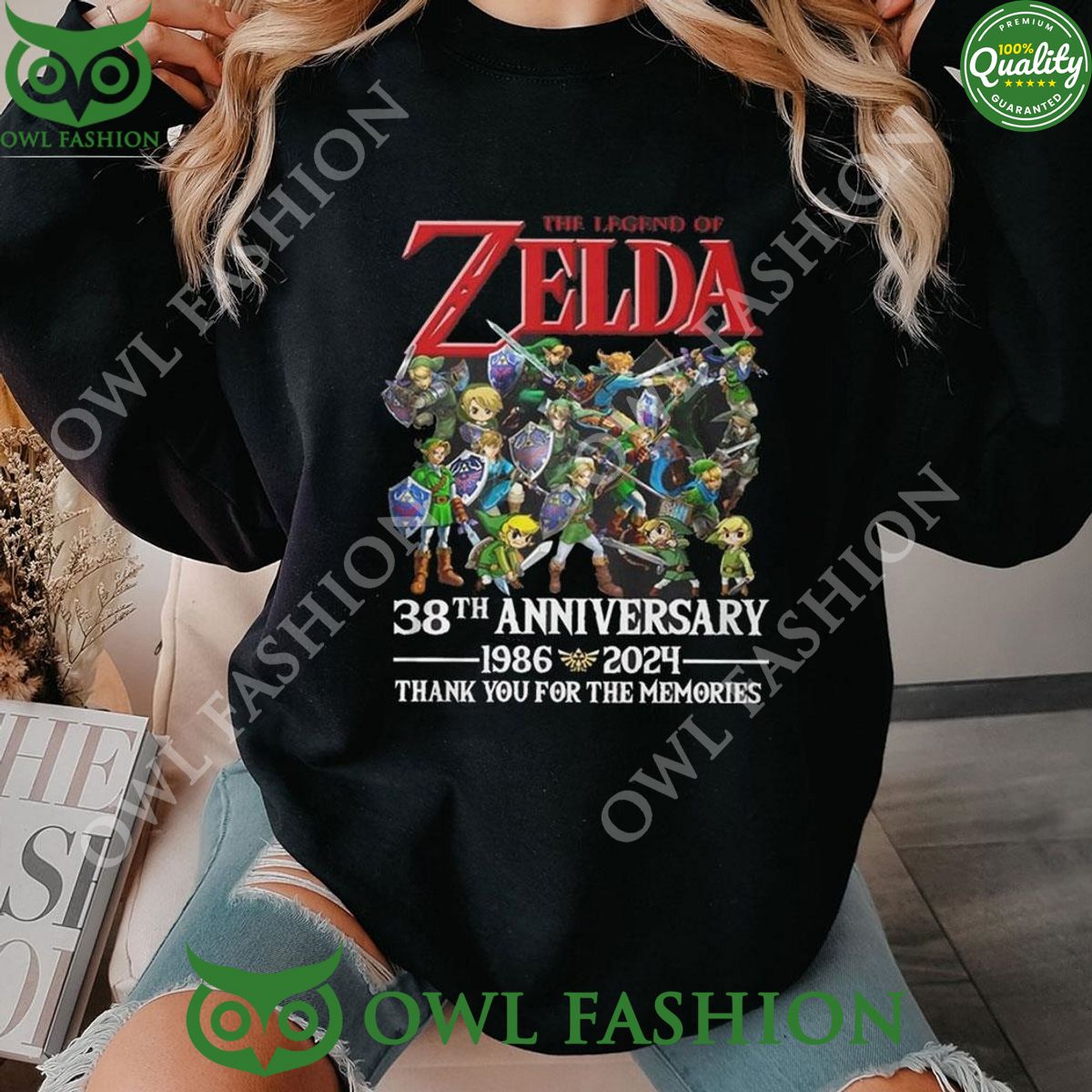 The Legends Of Zelda 38th Anniversary 1986-2024 Memories Hoodie Shirt